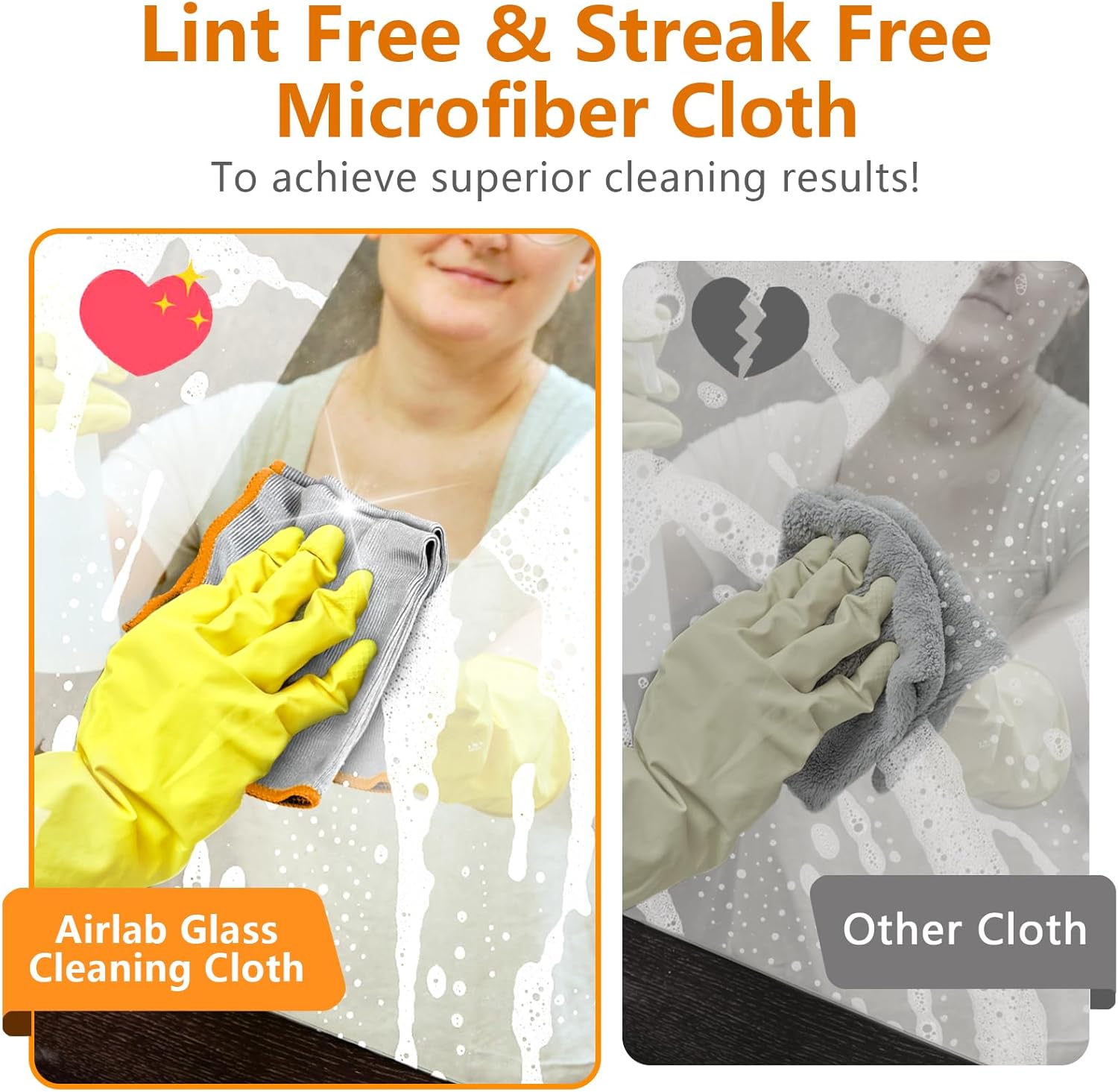 Glass Polishing Cloth Streak Free Miracle Microfiber Cleaning Cloth Lint Free Cleaning Rags for