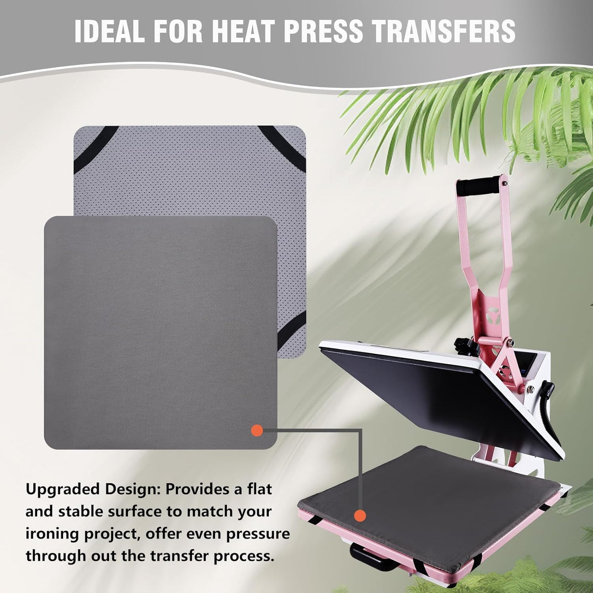 BetterSub Heat Press Mat, 15'' x 15'' Thick Heat-Resistant Foam for Protective Heat Transfer