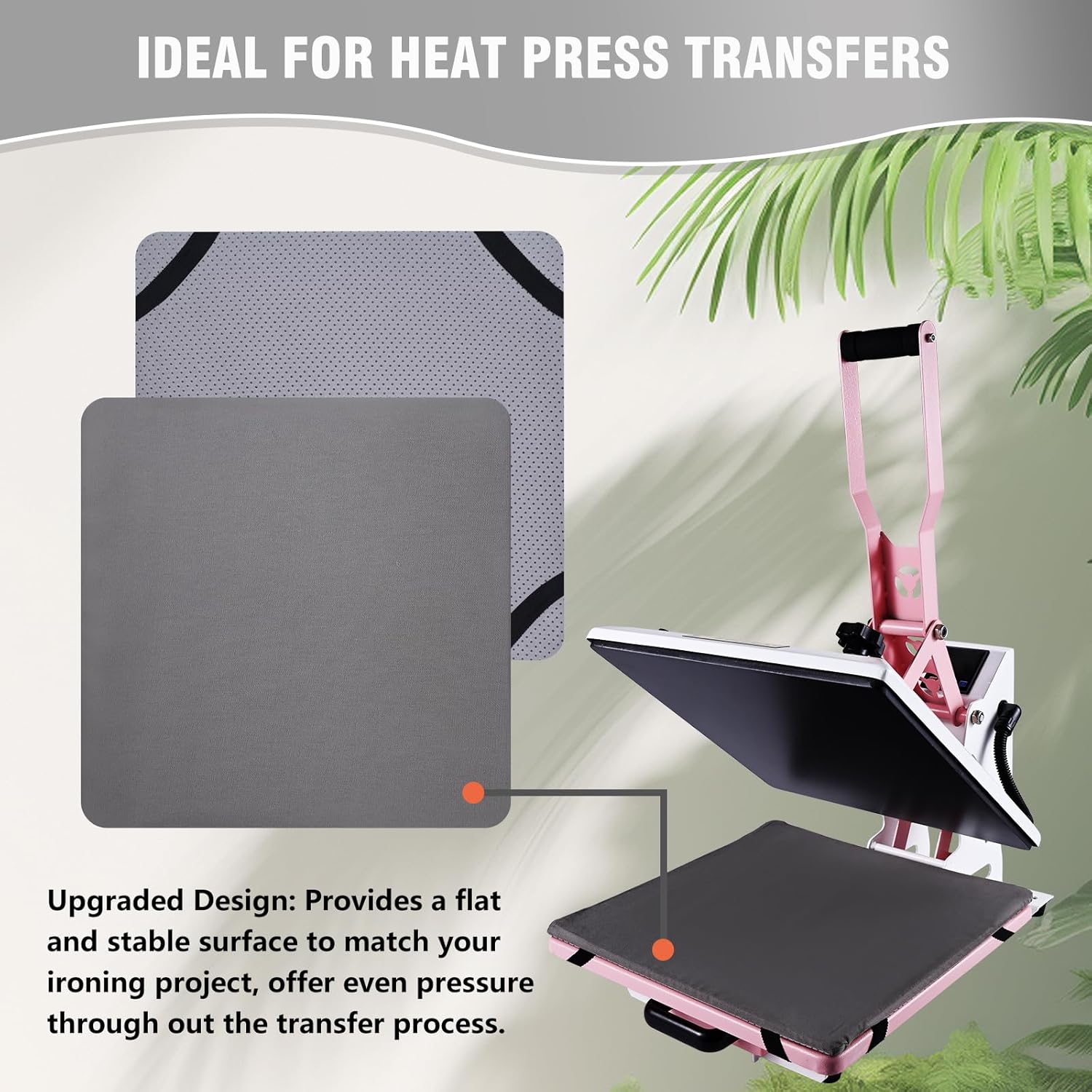 BetterSub Heat Press Mat, 15'' x 15'' Thick Heat-Resistant Foam for Protective Heat Transfer