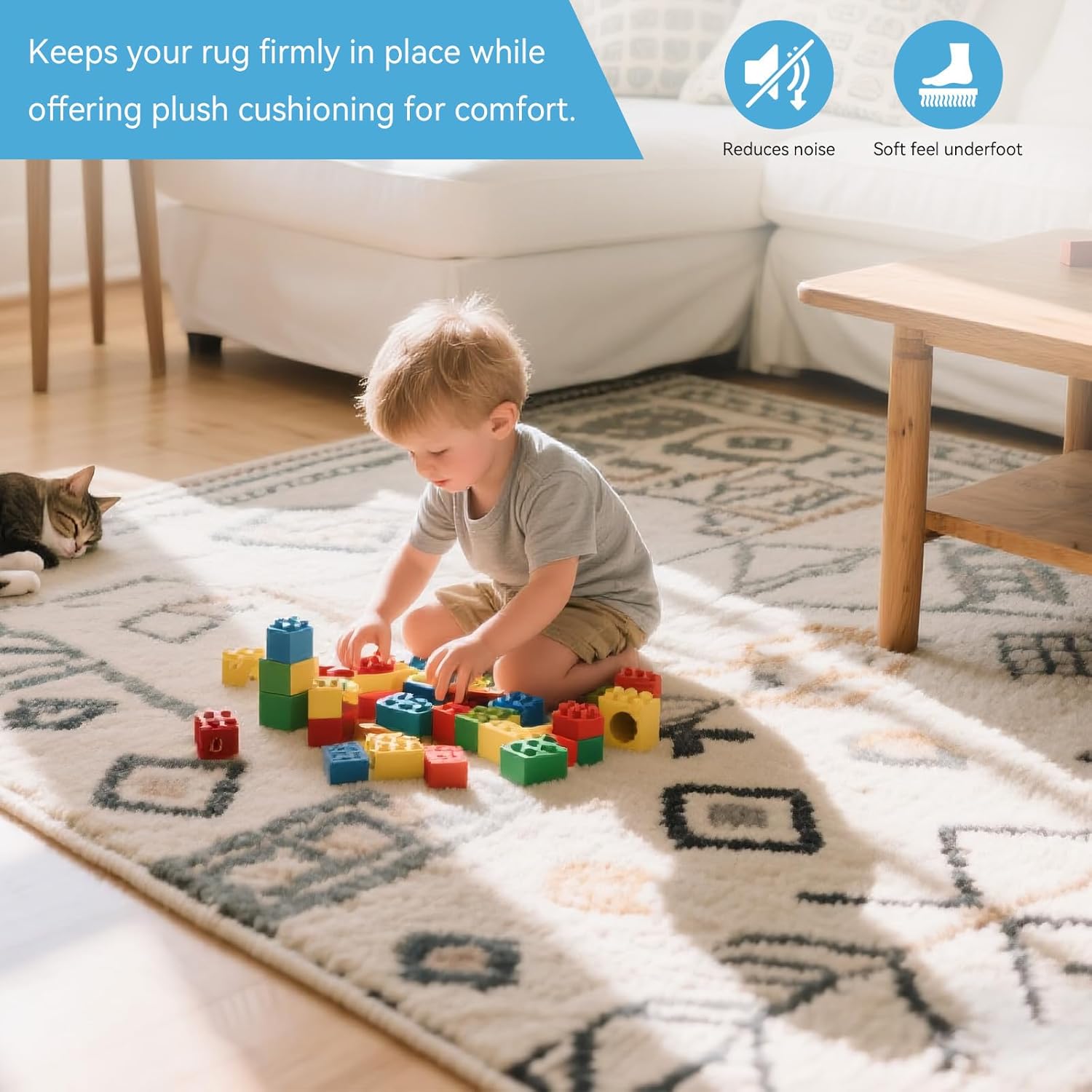 Warmstar 10x14 FT Non Slip Rug Pad,100% Waterproof Felt Rug Pad for Hardwood Floors,1/4” Thick Soft