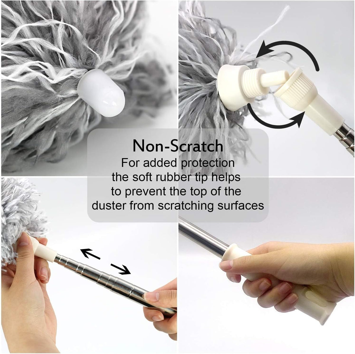 Microfiber Ceiling Fan Cleaner with 30–100" Telescopic Pole – Extendable Duster for High Ceilings