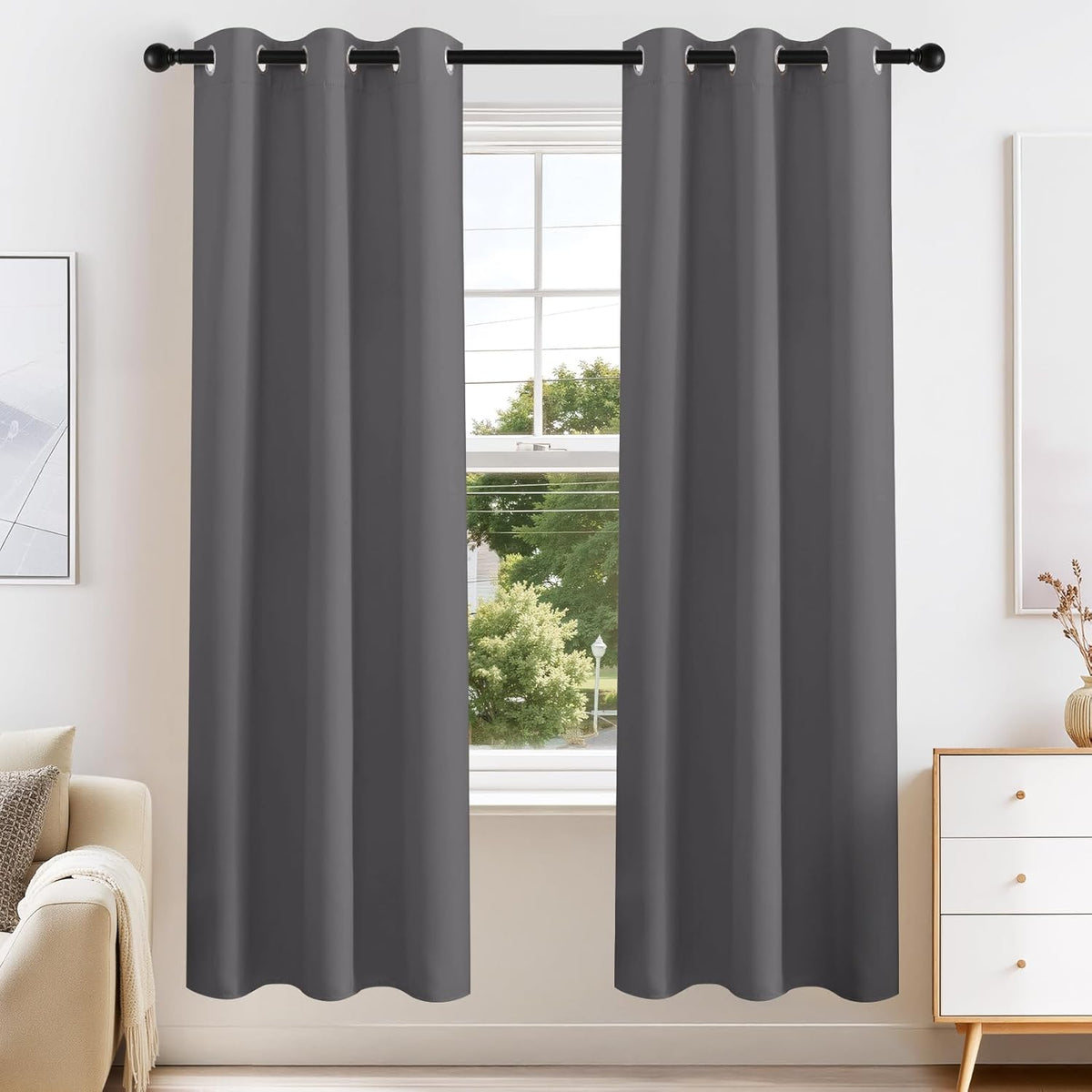 PONY DANCE Blackout Curtains for Bedroom 72 Inch Length 2 Panels Set, Privacy Thermal Insulated