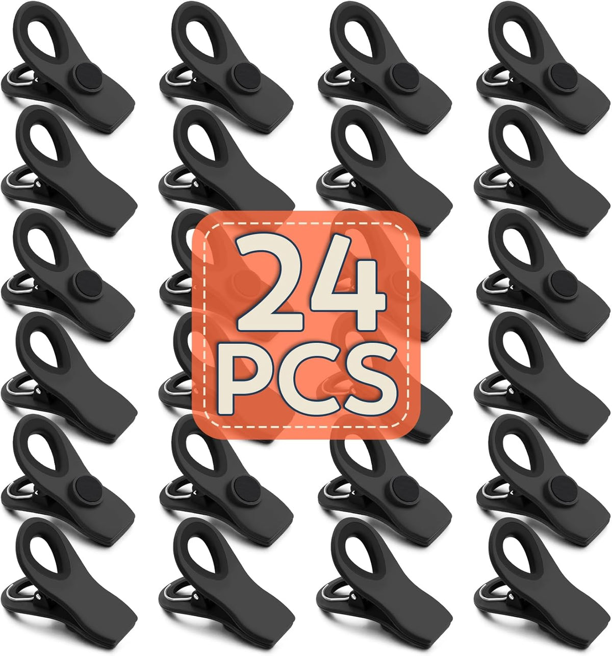 FINDMAG 24 Pack Magnetic Chip Clips for Food Storage, Plastic Bag Clips with Strong Magnet for