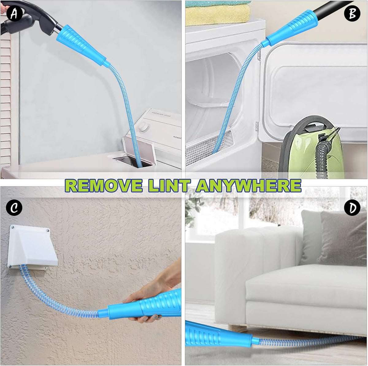 Sealegend Dryer Vent Cleaner Kit Dryer Lint Vac Attachment with Brush, Lint Remover, Dryer Vent