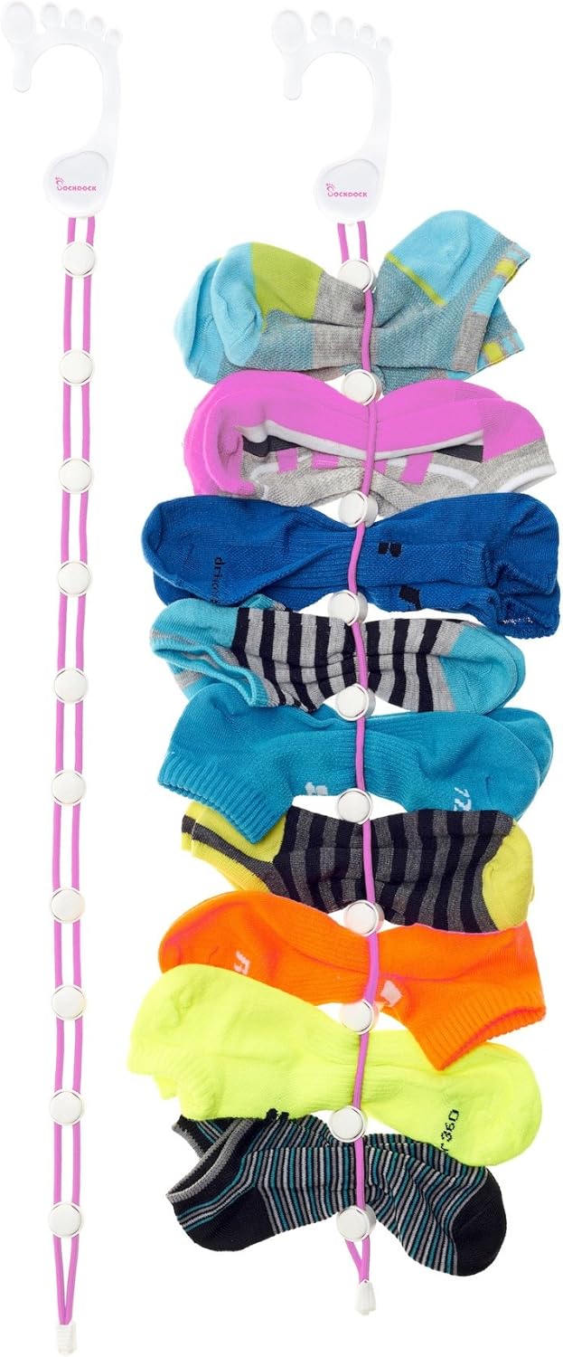 Sock Laundry Solution for Washing Drying & Storing Socks in Pairs, Clip & Hold Socks in Washer