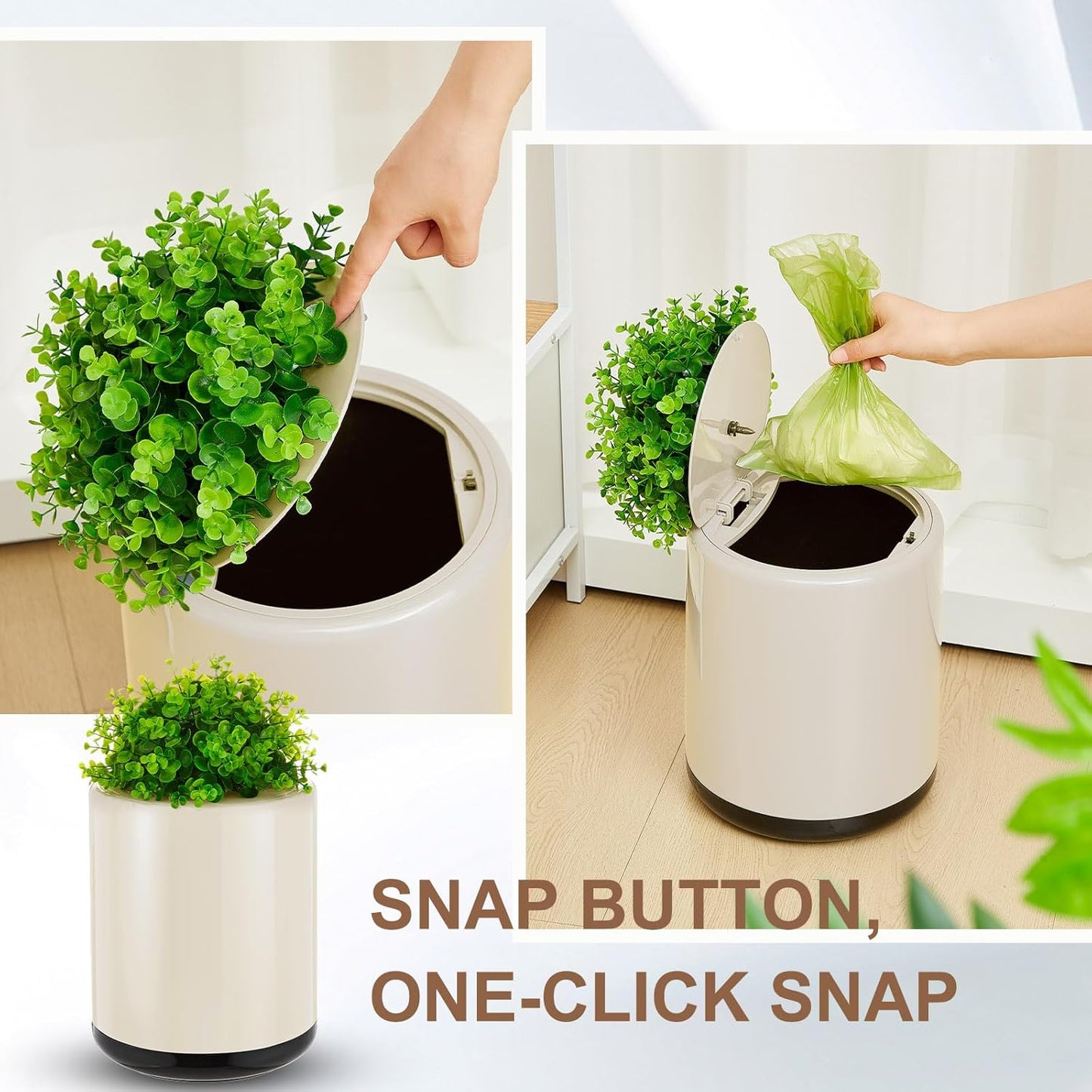 Dog Poop Trash Can Outside 13 L/ 3. 4 Gal Dog Waste Trash Can with Lid, Plant-Styled, Double-Layer