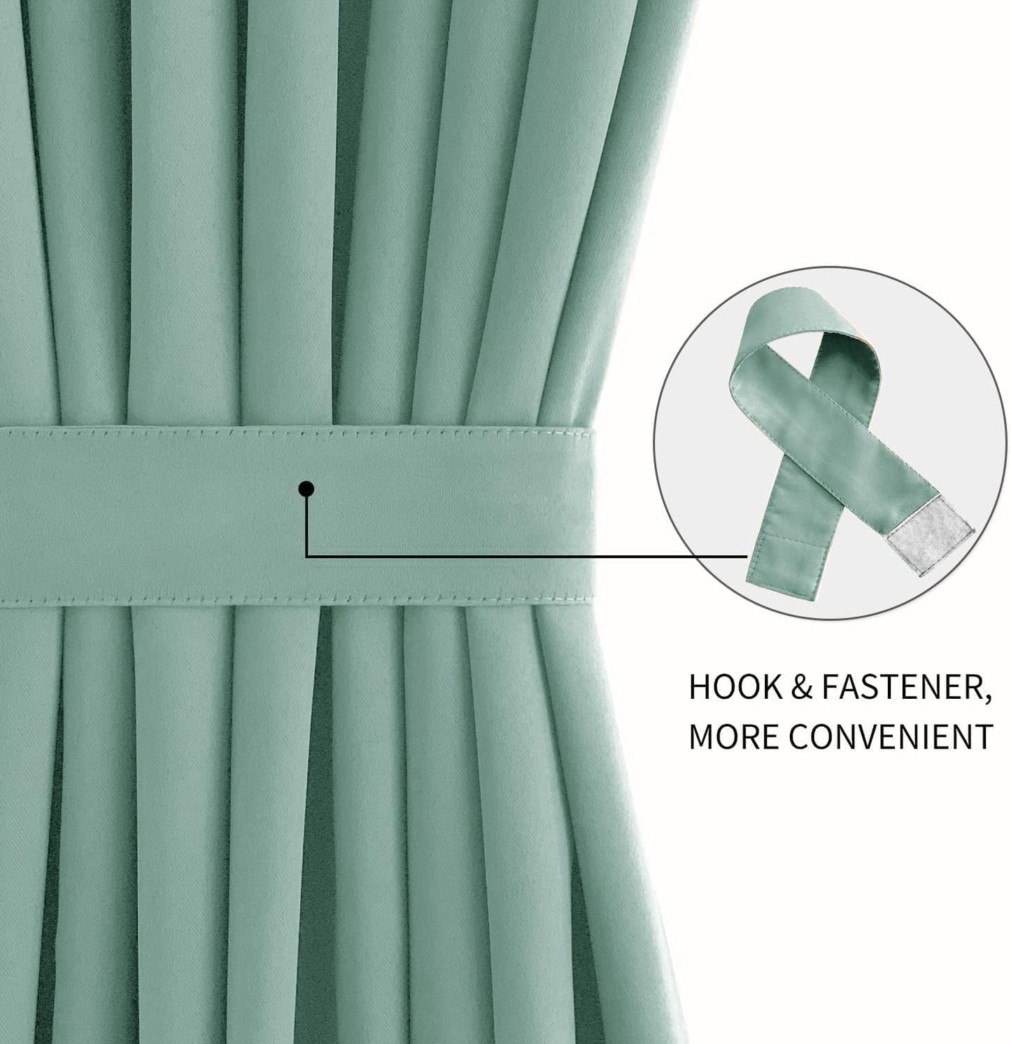 DWCN French Door Curtains – Rod Pocket Thermal Blackout Curtain for Doors with Glass Window