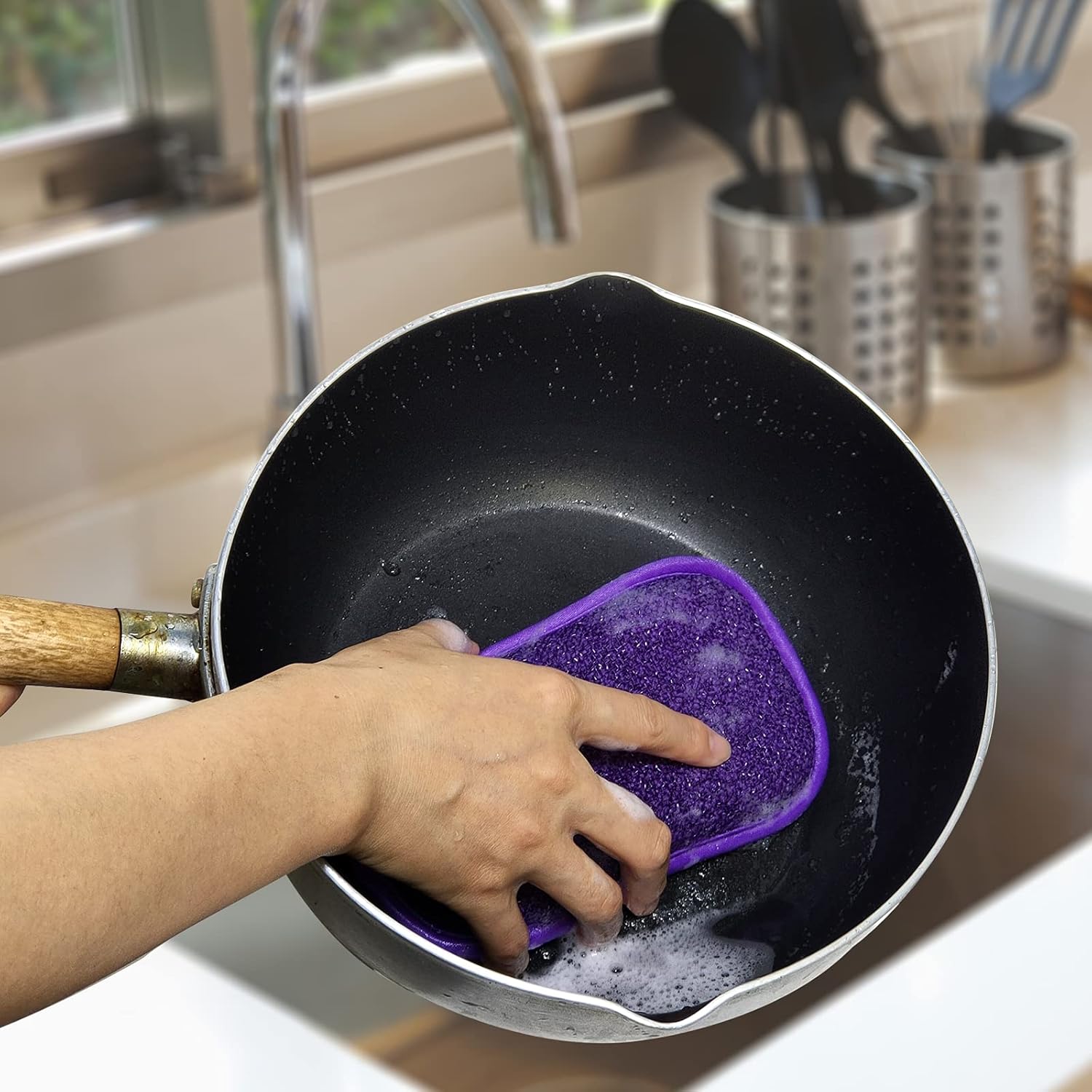 10 Pack Kitchen Dish Sponges Scrubber Non-Scratch Multi-Purpose Dishcloths, Sponge Along with Heavy