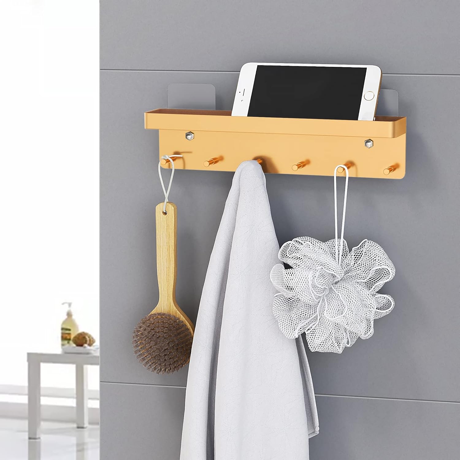 MKO Key Holder for Wall, Mail Organizer and Key Rack with Tray for Hallway, 6 Key Hooks Wall Mount