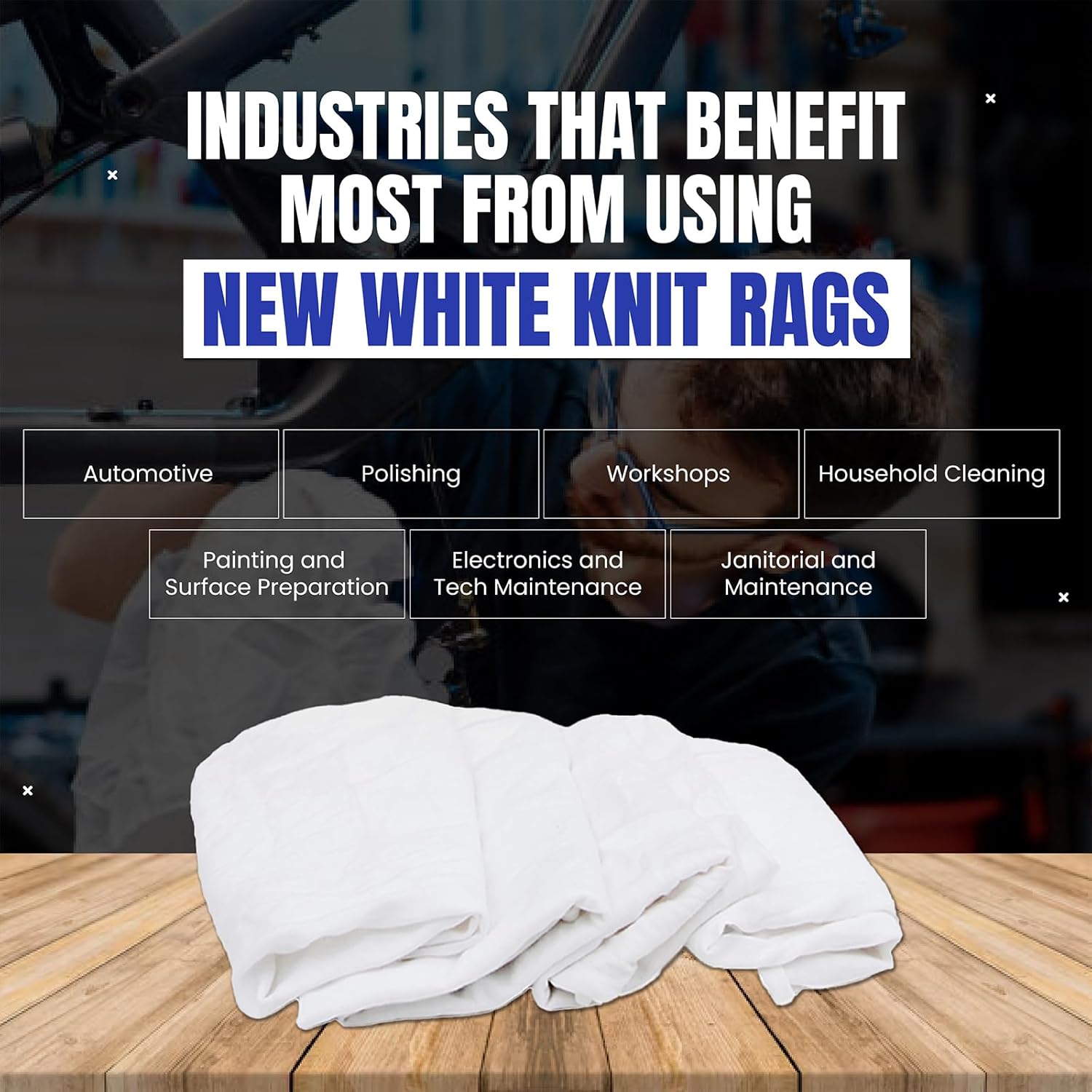 Premium White T-Shirt Cleaning Rags (4 lbs. Bag - Pack of 6) – White Cotton Rags for Cleaning