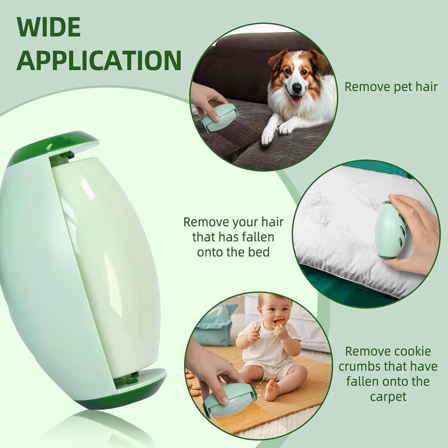 2 Pack Reusable Lint Roller Portable Mini Lint Remover Cat Pet Hair Rollers Travel Size Sticky
