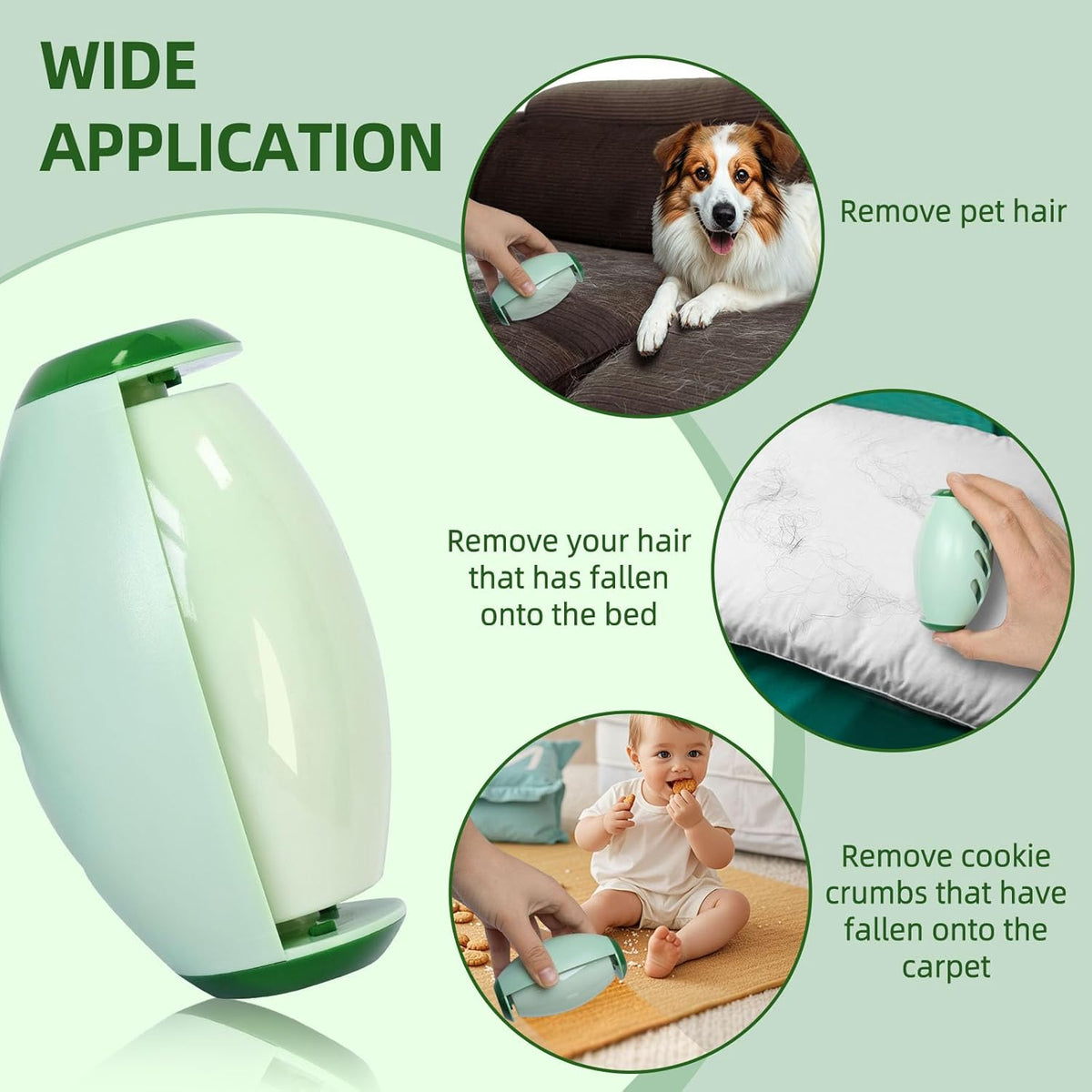 2 Pack Reusable Lint Roller Portable Mini Lint Remover Cat Pet Hair Rollers Travel Size Sticky