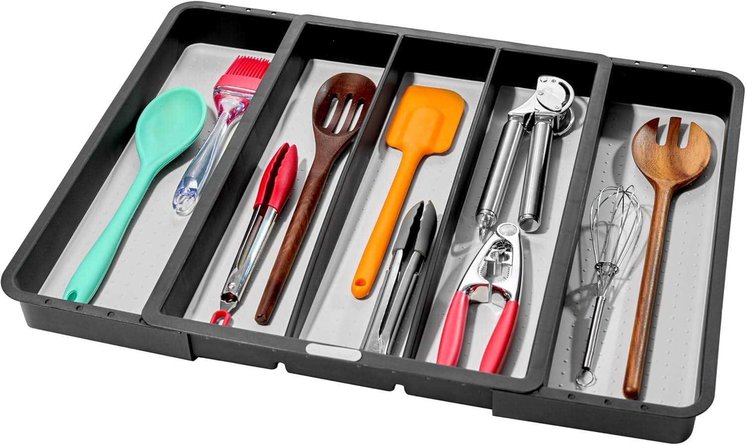 madesmart Expandable Utensil Tray - Granite| CLASSIC COLLECTION| 5-Compartments | Kitchen Organizer