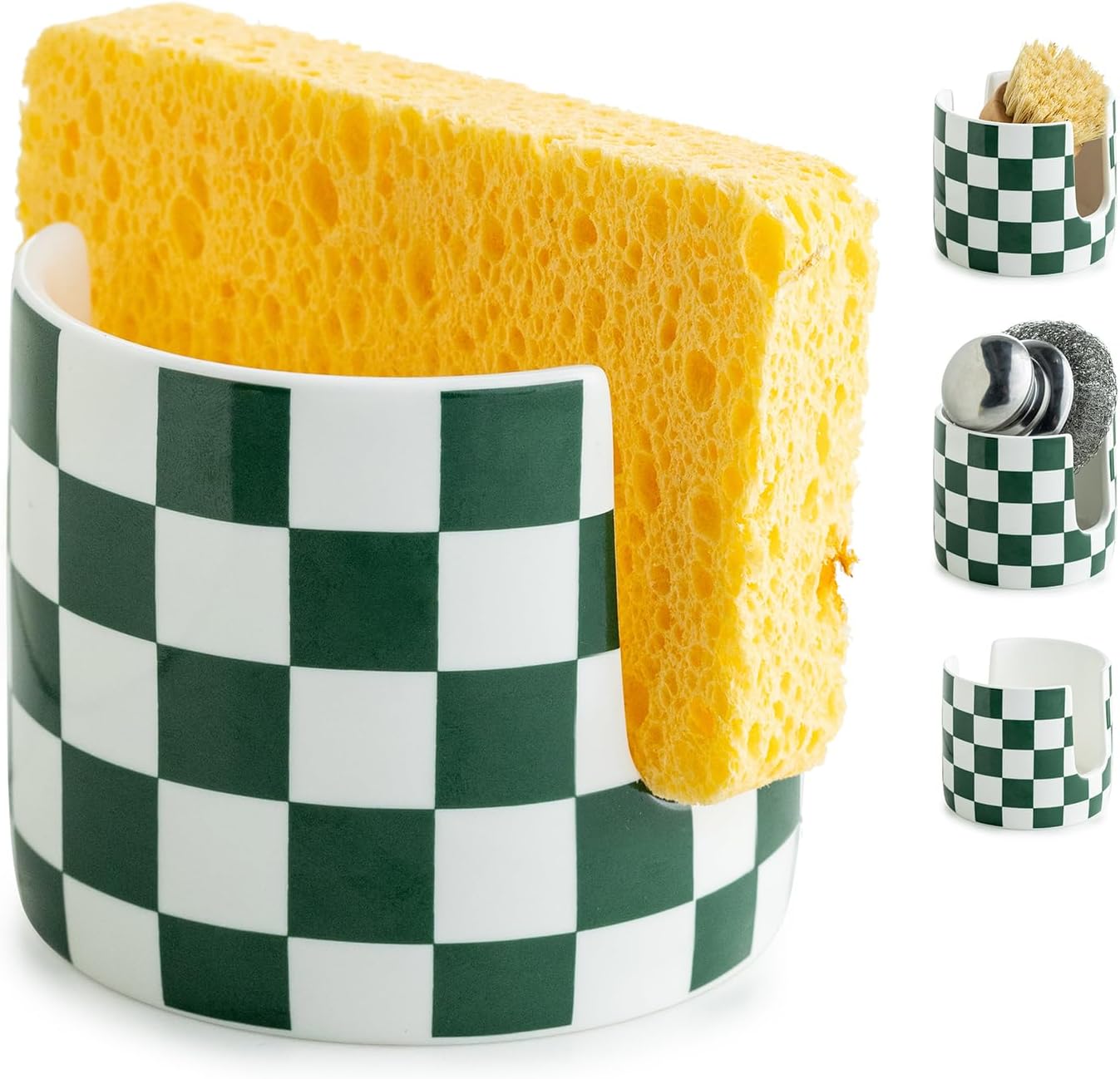 Ceramic Kitchen Sponge Holder, Dish Sponge Holder Suitable for Scrubby Farmhouse Dish Rack Brush