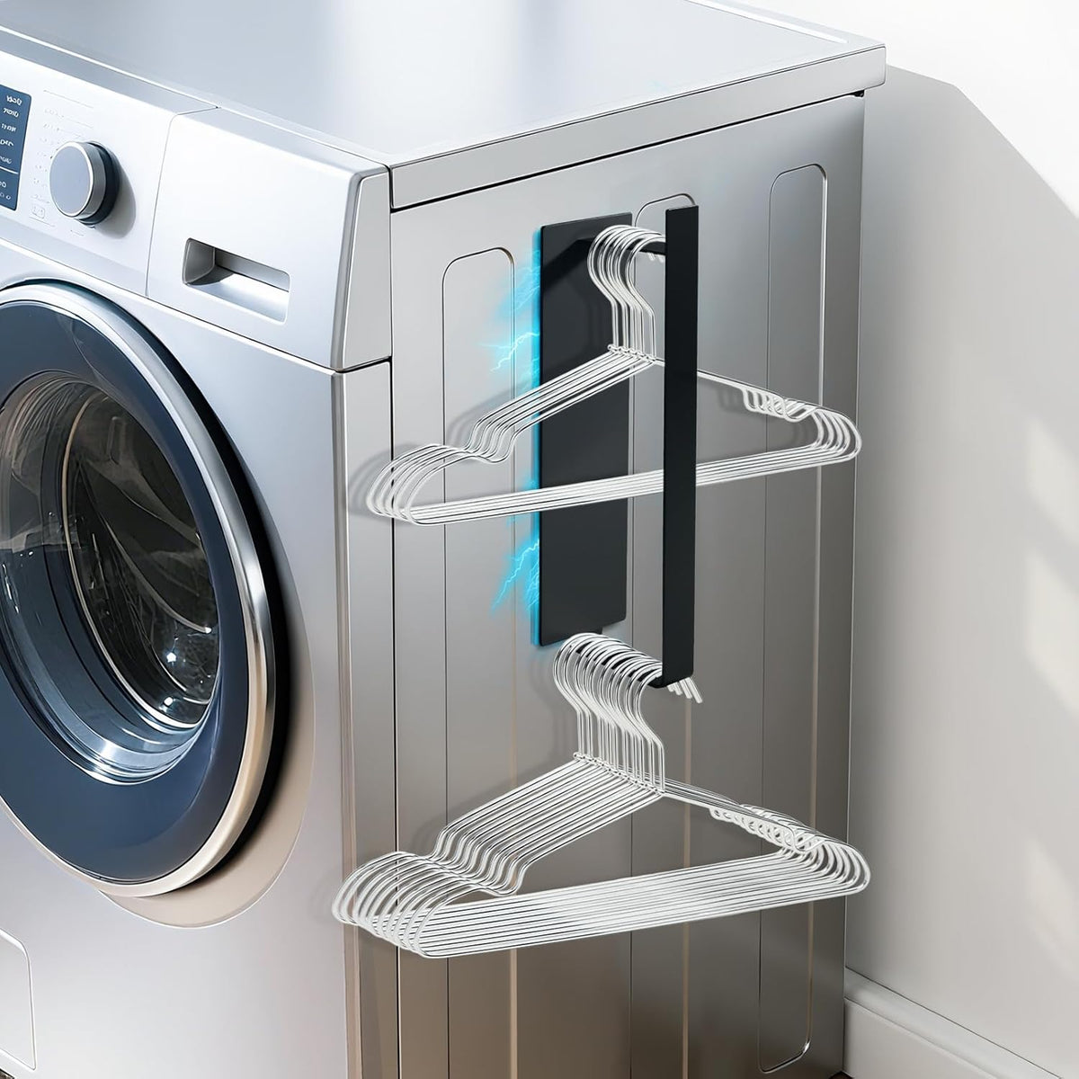 Magnetic Hanger Organizer, Strong Magnetic Hanger Holder for Washing Machine Dryer, Laundry Room