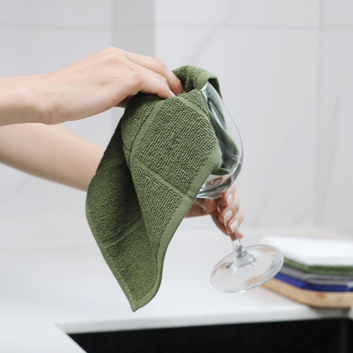 Glynniss Dishcloths Kitchen Highly Absorbent Dish Rags 100% Cotton Dish Cloths for Washing Dishes