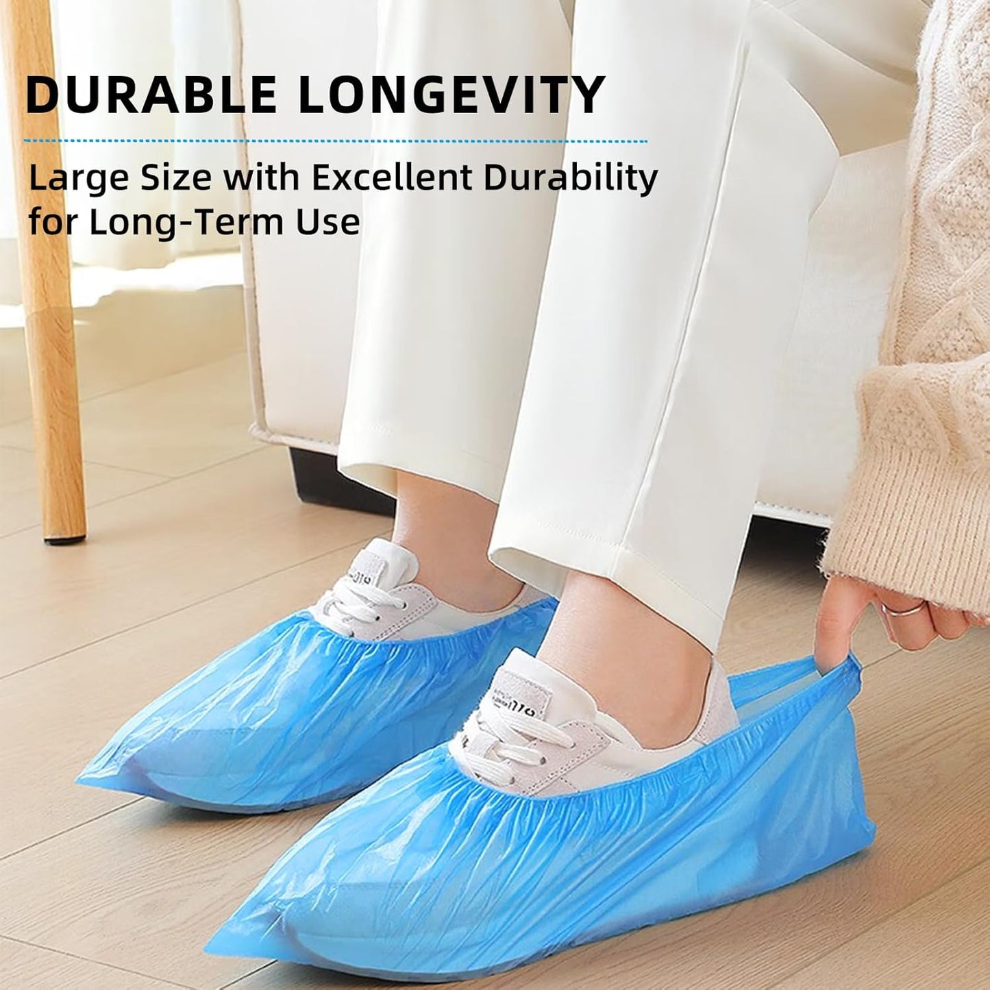 200 Pcs Shoe Covers Disposable Non Slip, Waterproof Shoe Covers Disposable for Indoors, 15-20''