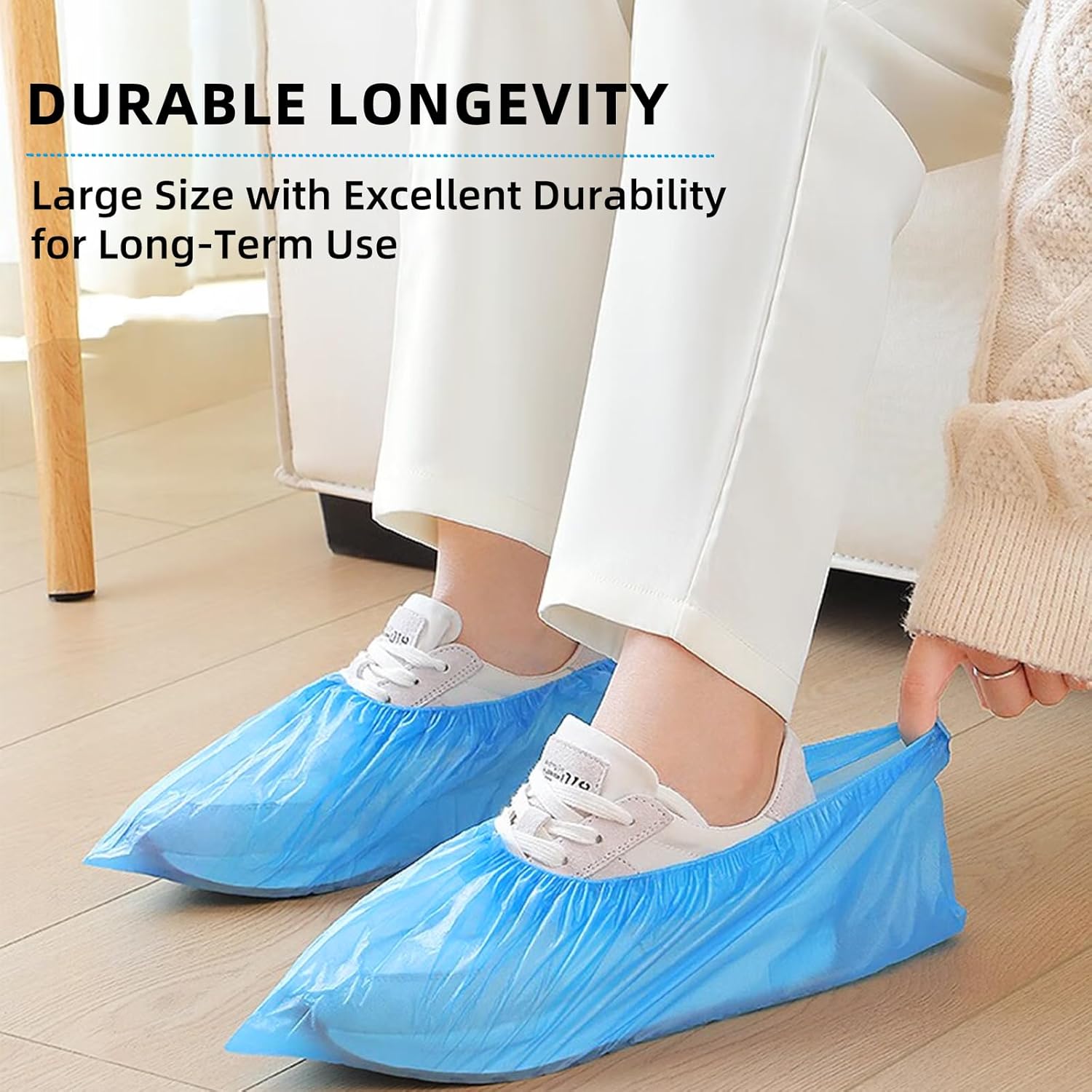 200 Pcs Shoe Covers Disposable Non Slip, Waterproof Shoe Covers Disposable for Indoors, 15-20''