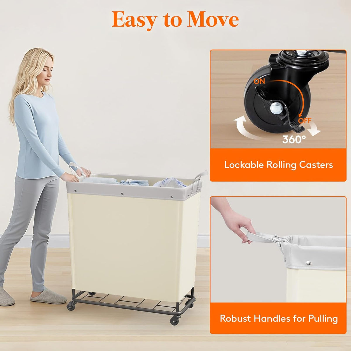 Lifewit 240L Laundry Basket with Wheels, Large Heavy Duty Commercial Rolling Laundry Hamper with