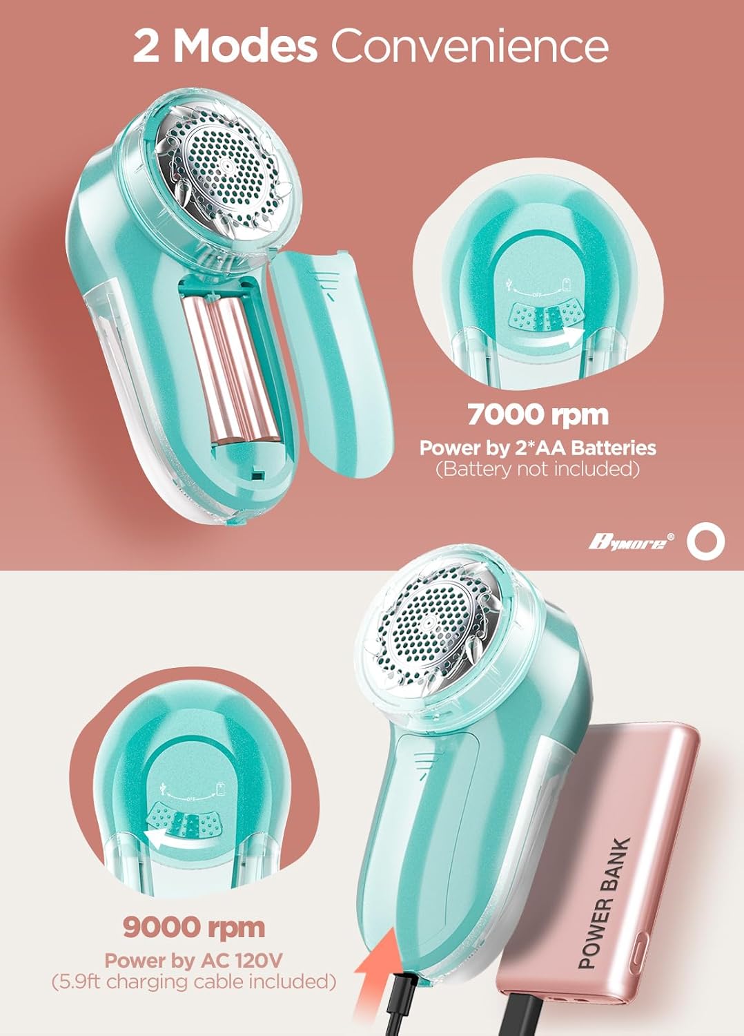 Bymore Lint Removers, Cleaning Tools for Clothes, Fabric Lint Shaver Defuzzer Sweater Shaver for