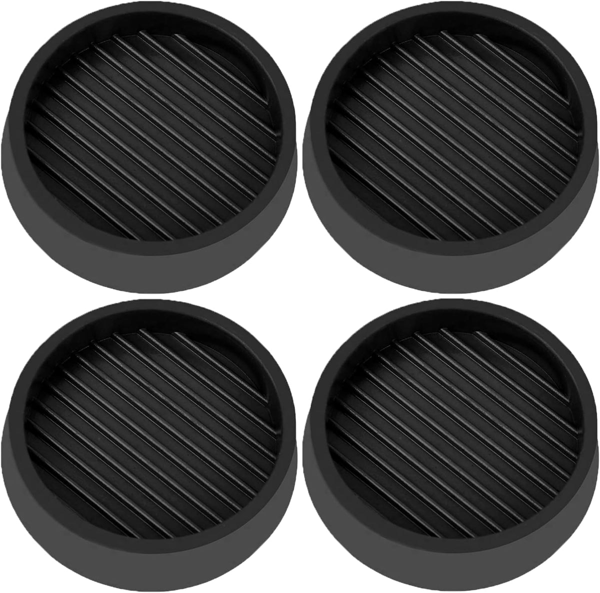 4X4 Round Rubber Caster Cups, Non Slip Furniture Pads, Anti-Slip Gripper, Anti Skid Furniture Feet