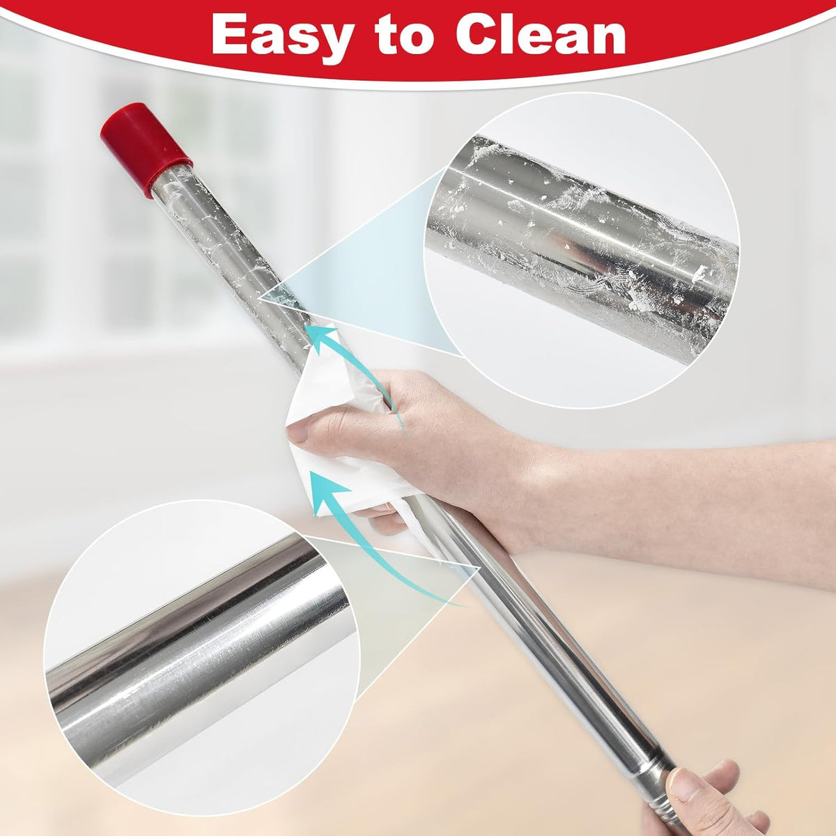 Mop Handle for Ocedar, Spin Mop Handle for O Cedar, 4-Section Mopping Handles Replacement for