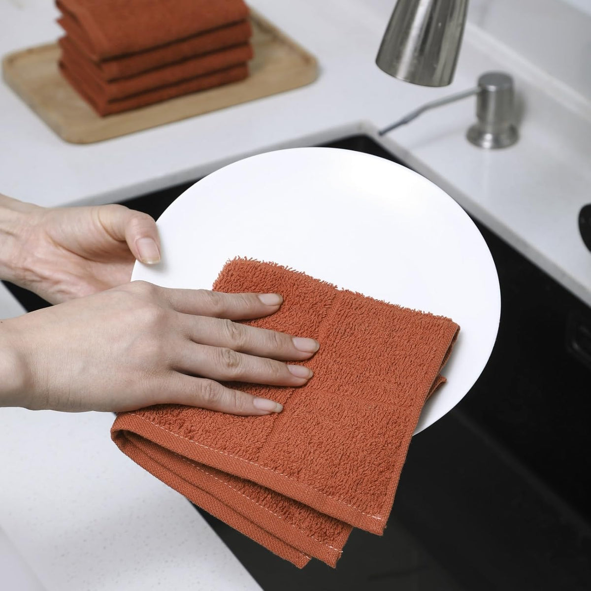 Glynniss Dishcloths Kitchen Highly Absorbent Dish Rags 100% Cotton Dish Cloths for Washing Dishes