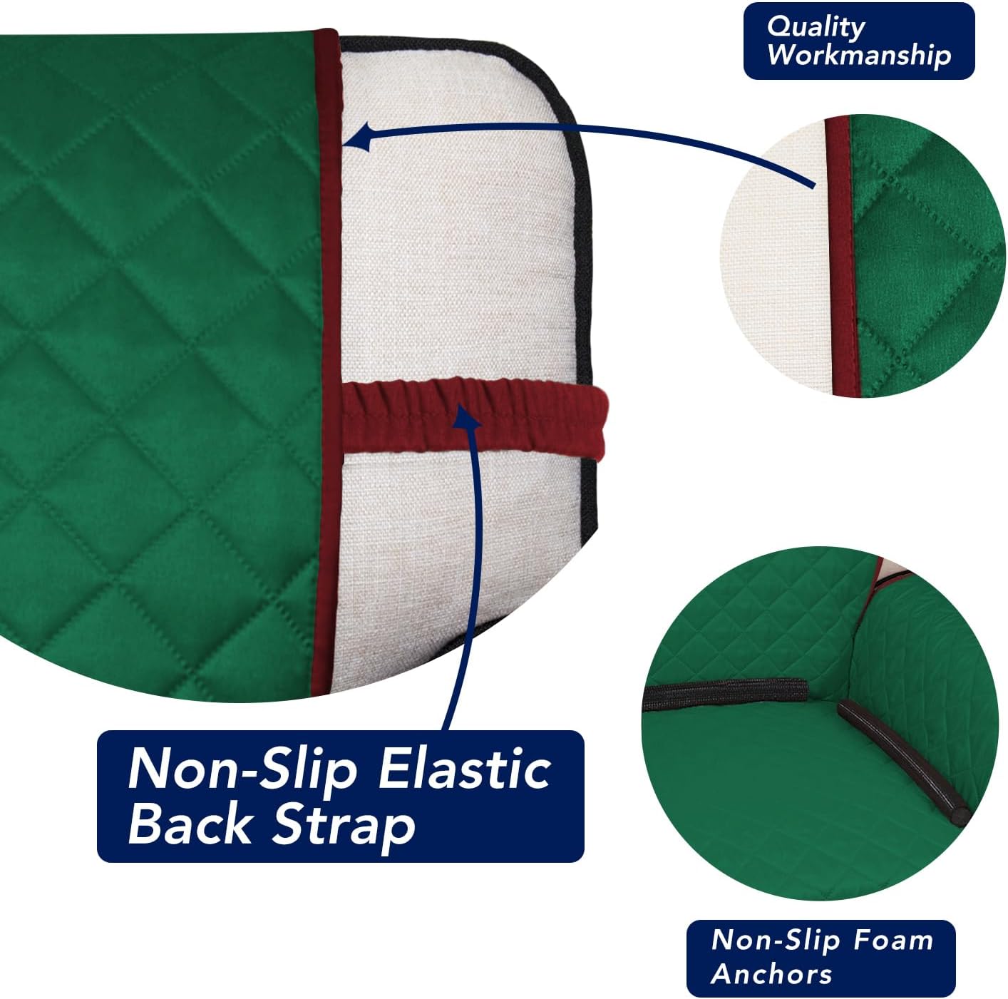 PureFit Reversible Quilted Sofa Cover, Water Resistant Slipcover Furniture Protector, Washable