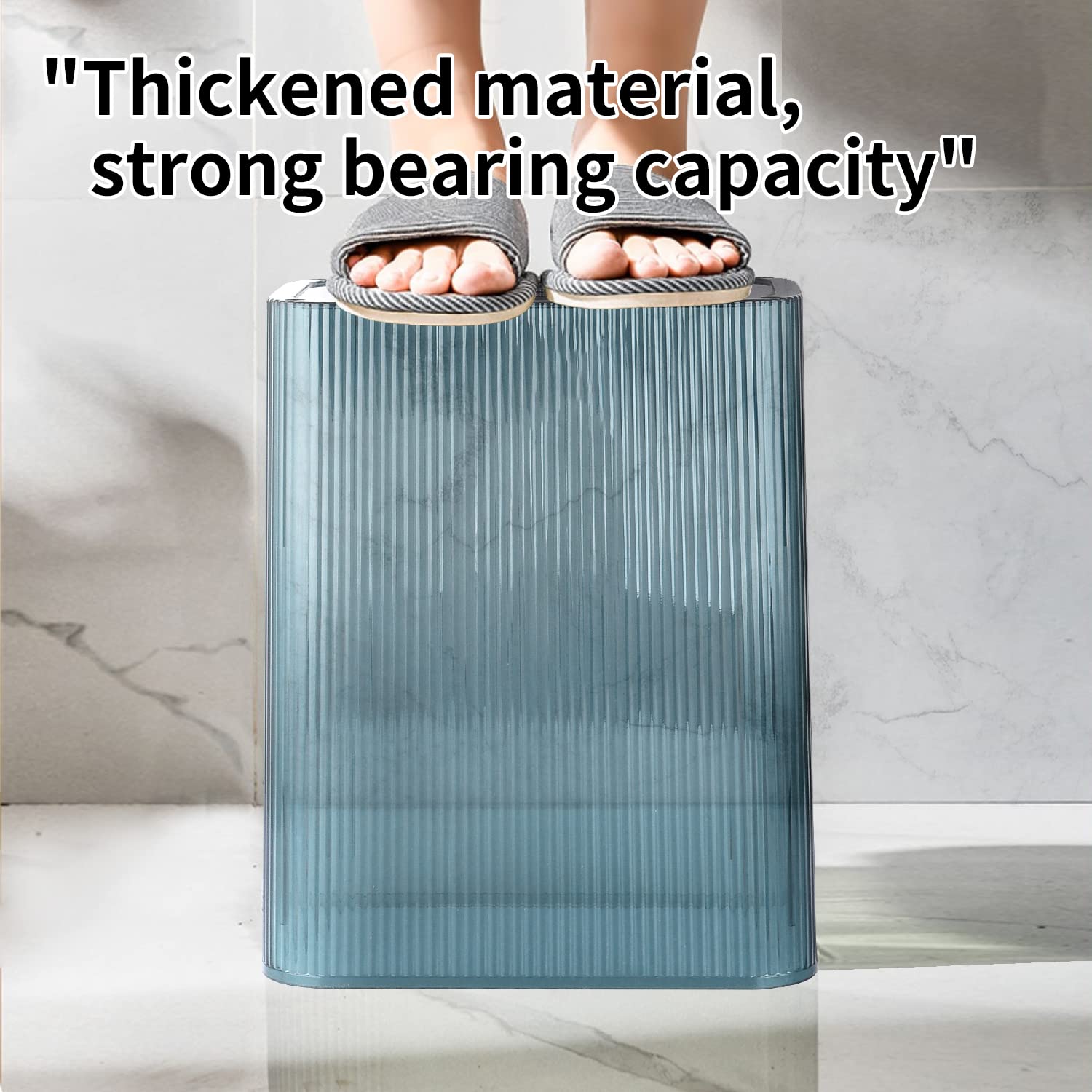 Transparent Trash Can, Bathroom Trash Cans with Lids, 2.6 Gallon Garbage Can for Bedroom, Office
