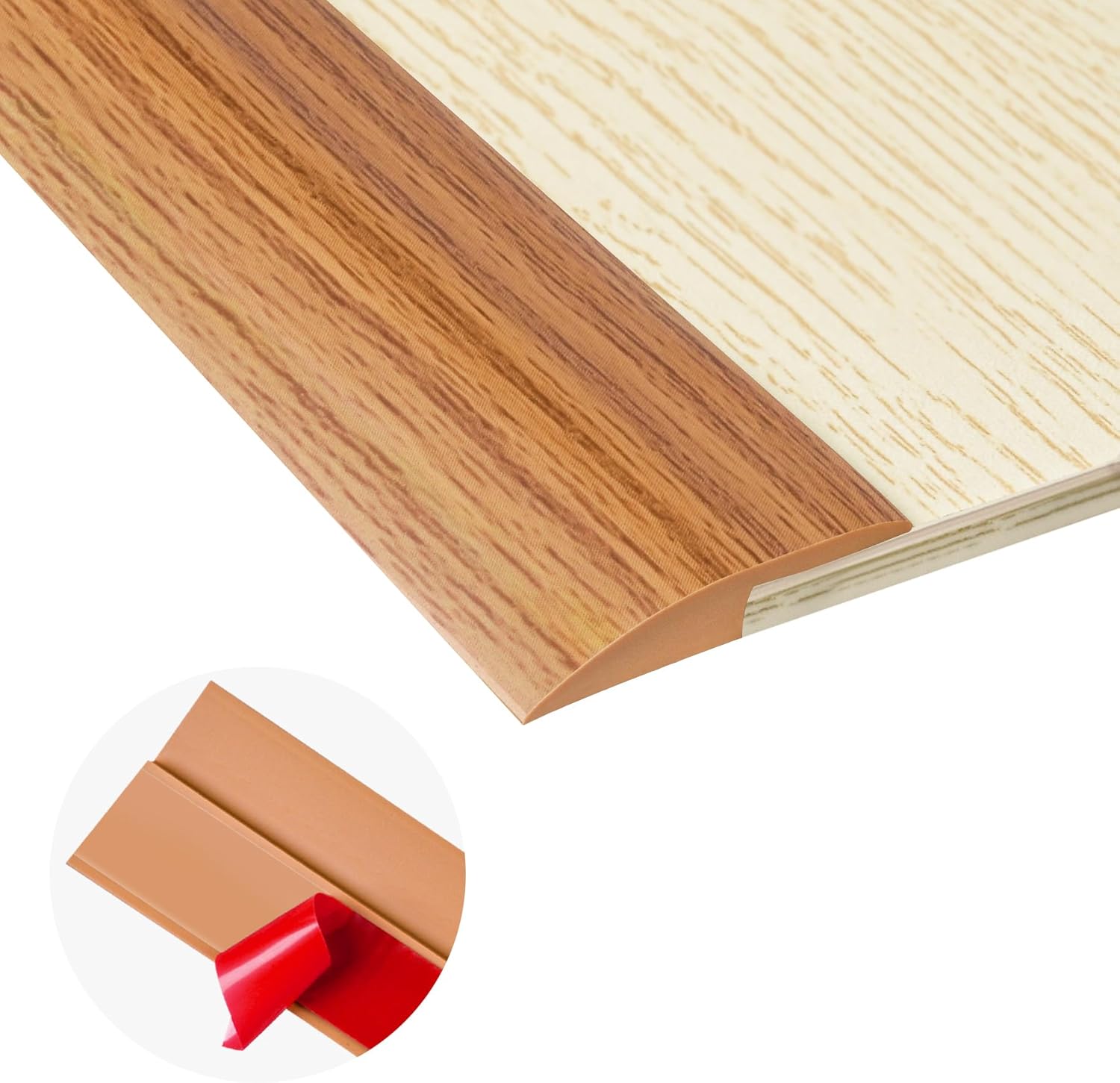 20Ft Carpet Floor Transition Strip, Self Adhesive Floor Edging Trim Strip, PVC Threshold Cover for