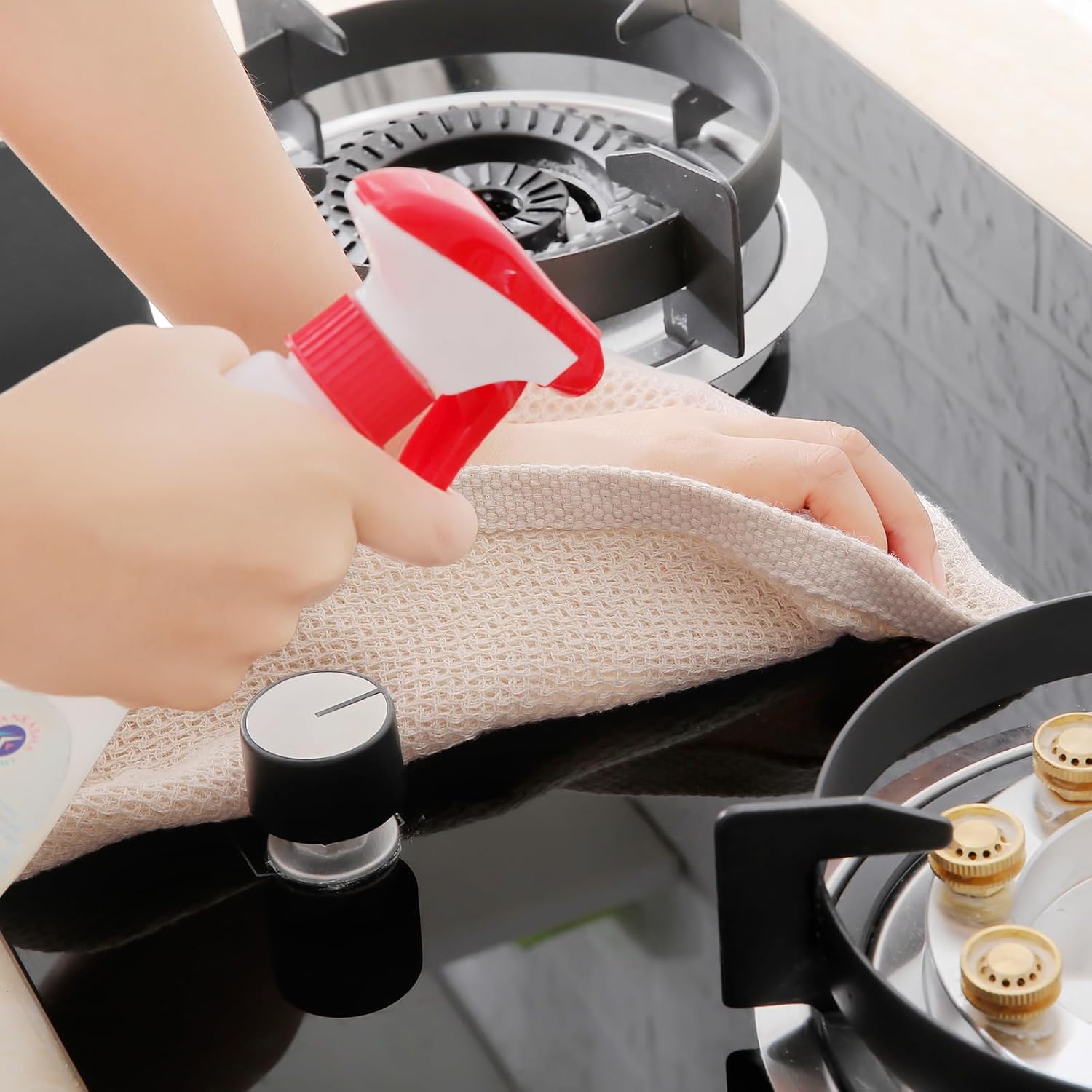 Homaxy 100% Cotton Waffle Weave Kitchen Dish Towels, Ultra Soft Absorbent Quick Drying Cleaning