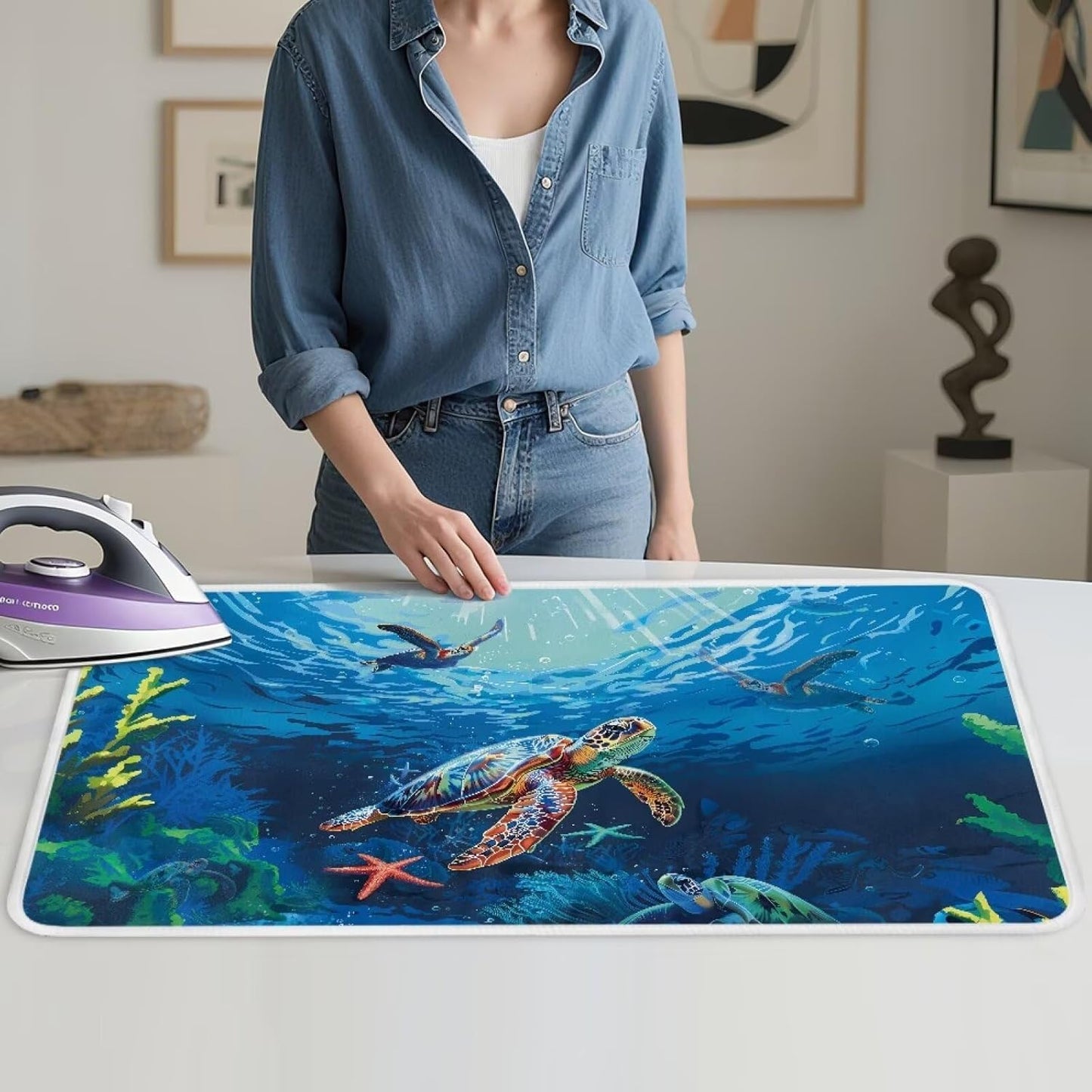 Ironing Mat Portable Iron Pad Magnetic Cover and Padding for Top of Washer, Dryer, Tabletop