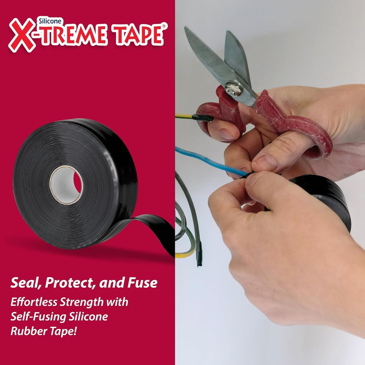 X-Treme Tape MOCAP Heavy Duty Waterproof Self Fusing Silicone Rubber Tape for Hose, Pipe