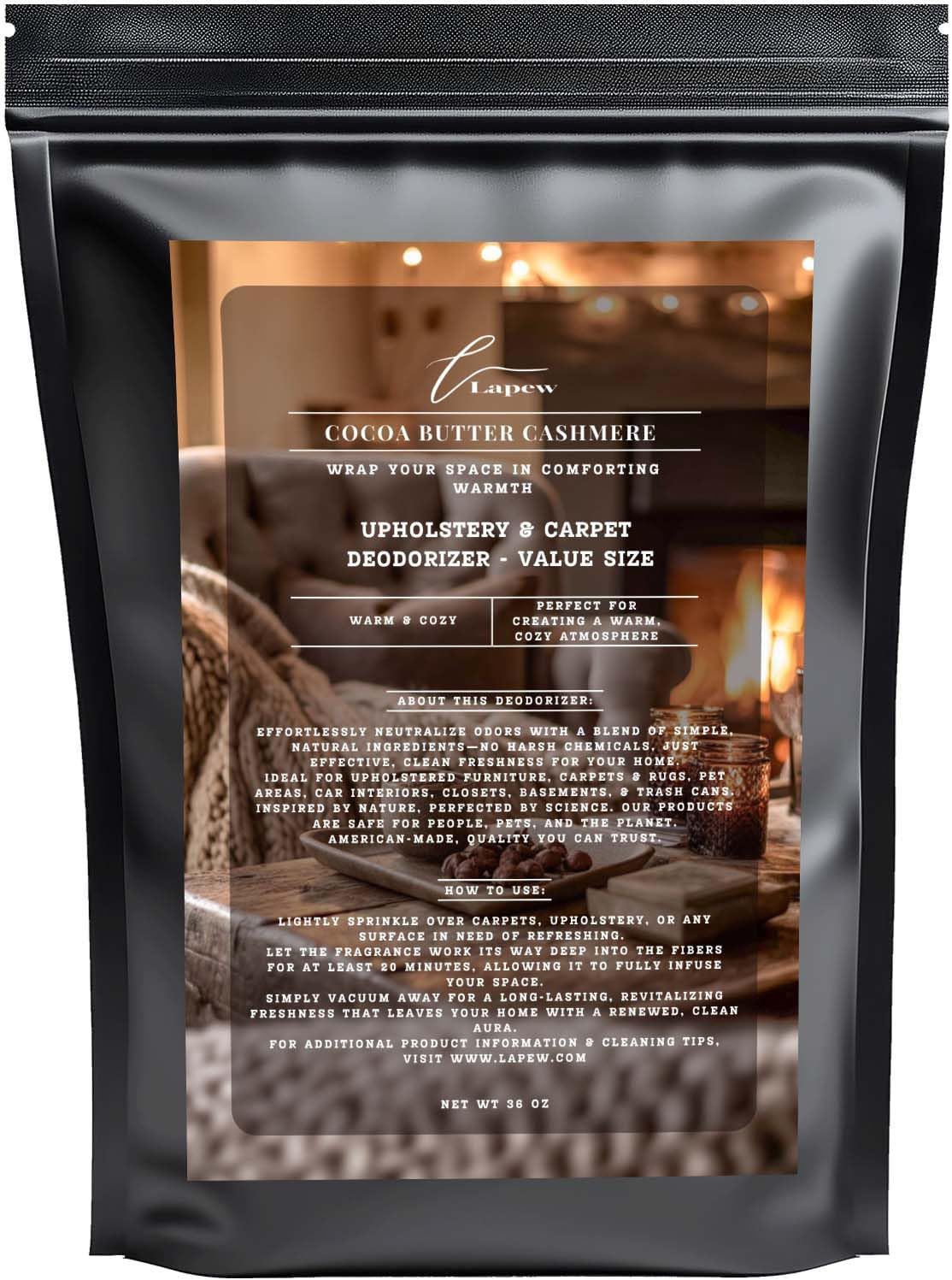 Cocoa Butter Cashmere Carpet Freshener Powder Refill 36 oz | Powerful Odor Eliminator for Home |