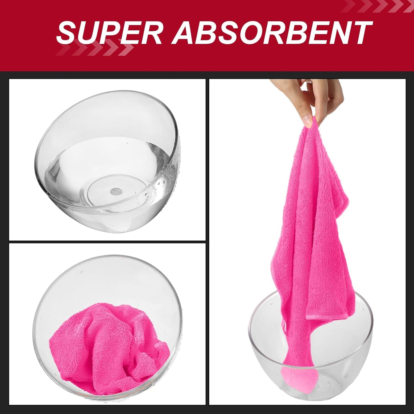 200 Pcs Microfiber Cleaning Cloth 16x16 Inch Microfiber Towels for Car Ultra Absorbent Cleaning