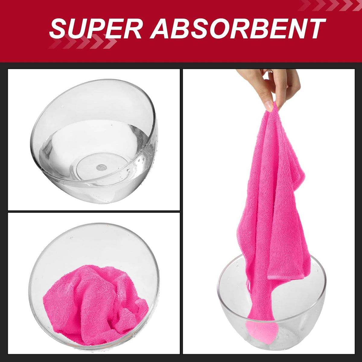 200 Pcs Microfiber Cleaning Cloth 16x16 Inch Microfiber Towels for Car Ultra Absorbent Cleaning