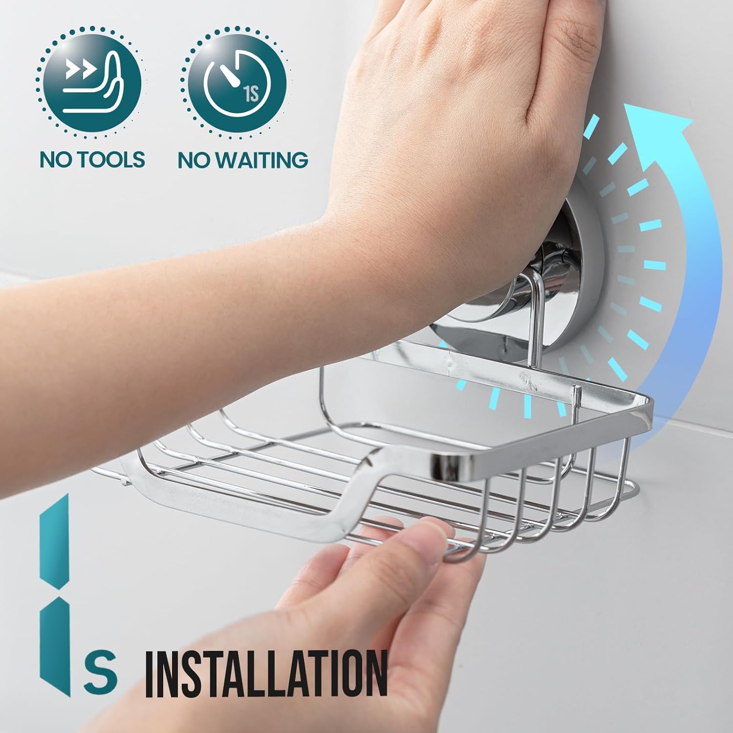 TAILI Soap Holder Bar Dish Suction Cup, Bar Shampoo Rack for Shower Wall, Draining Soap Saver Tray