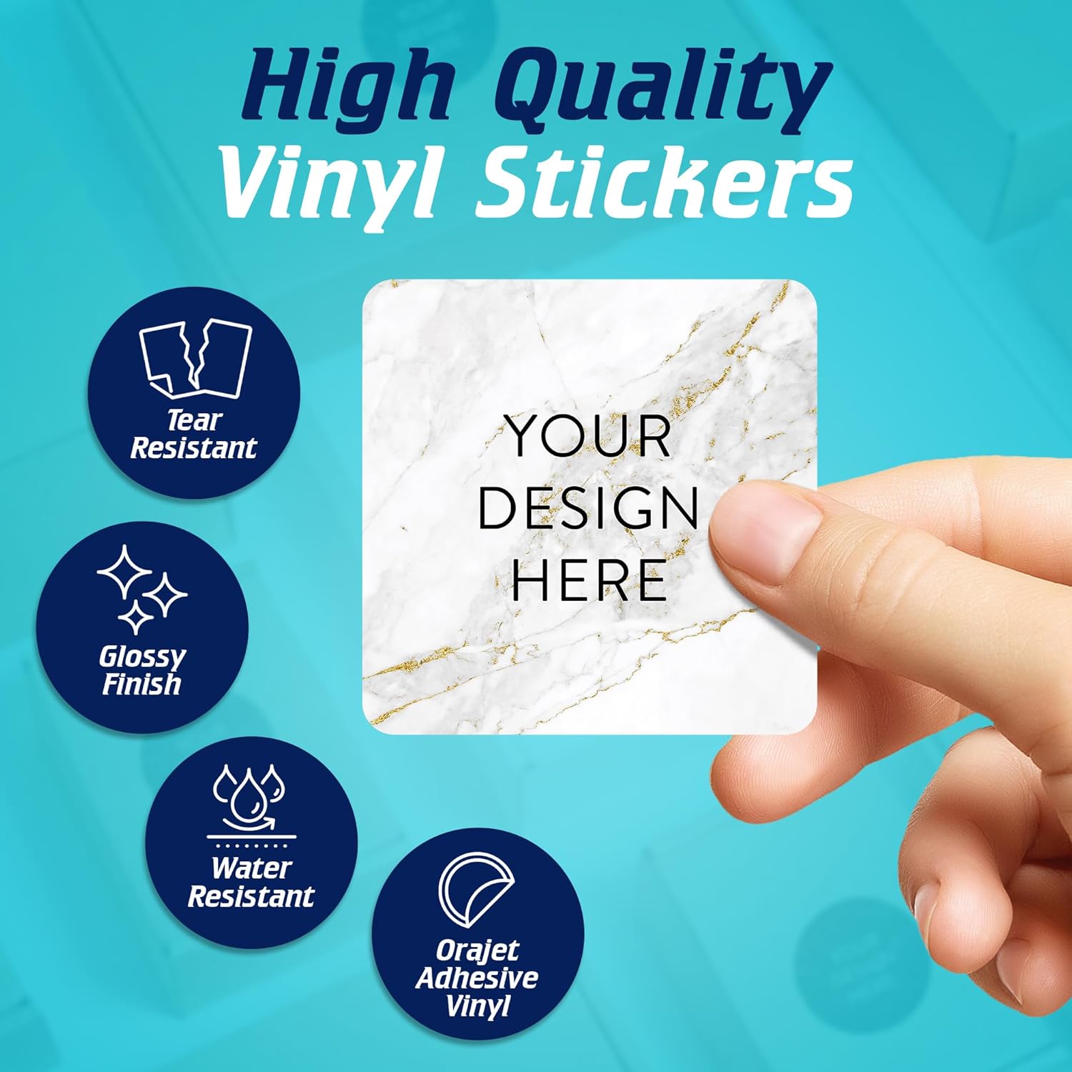 100 Custom Vinyl Stickers - Upload Your own Image, Text, Design, Logo - Personalized Logo Labels