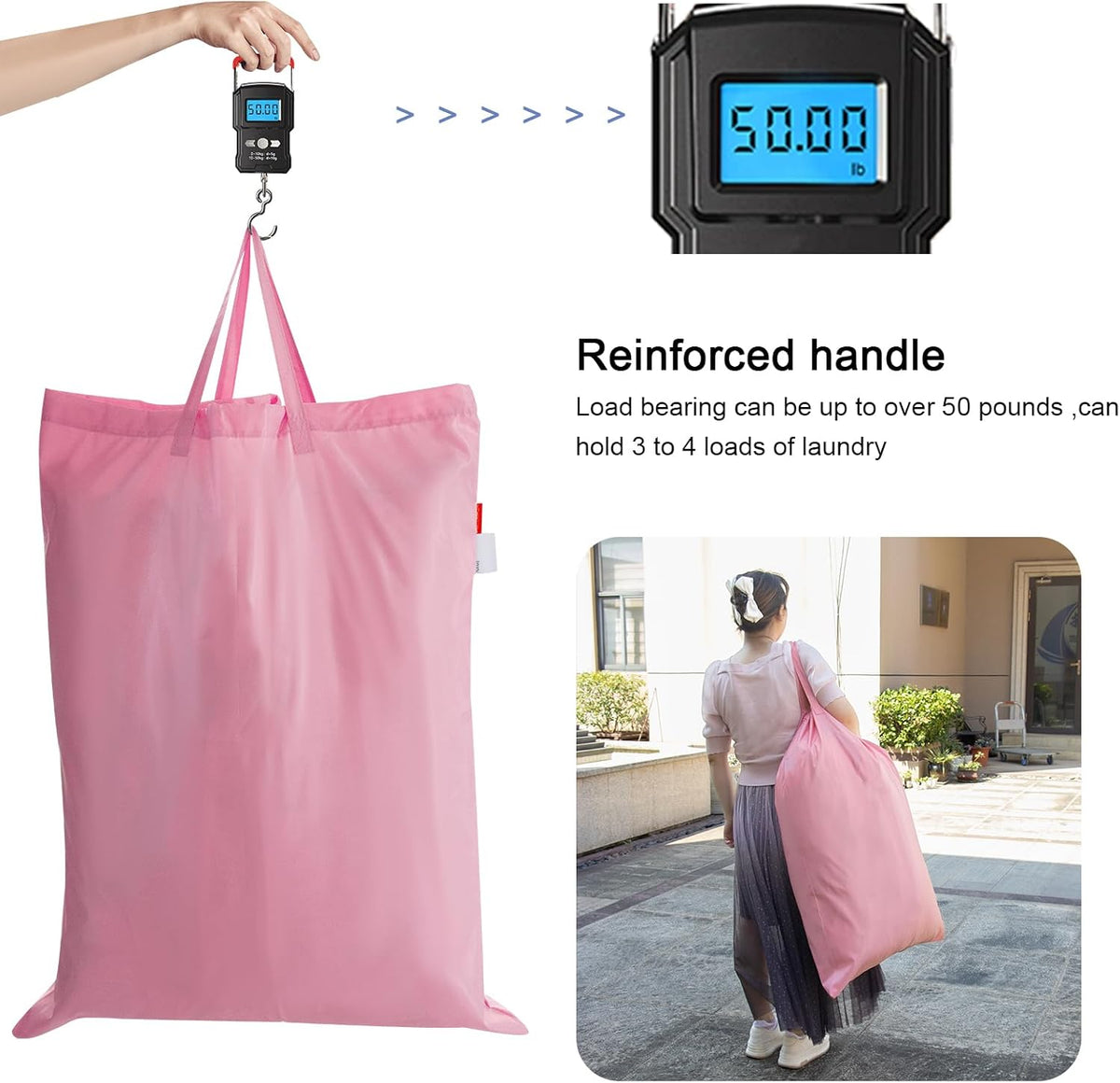 Polecasa Heavy Duty Large Laundry Bag with 130gsm Tear Resistant Fabric and Handles, Easy to Carry