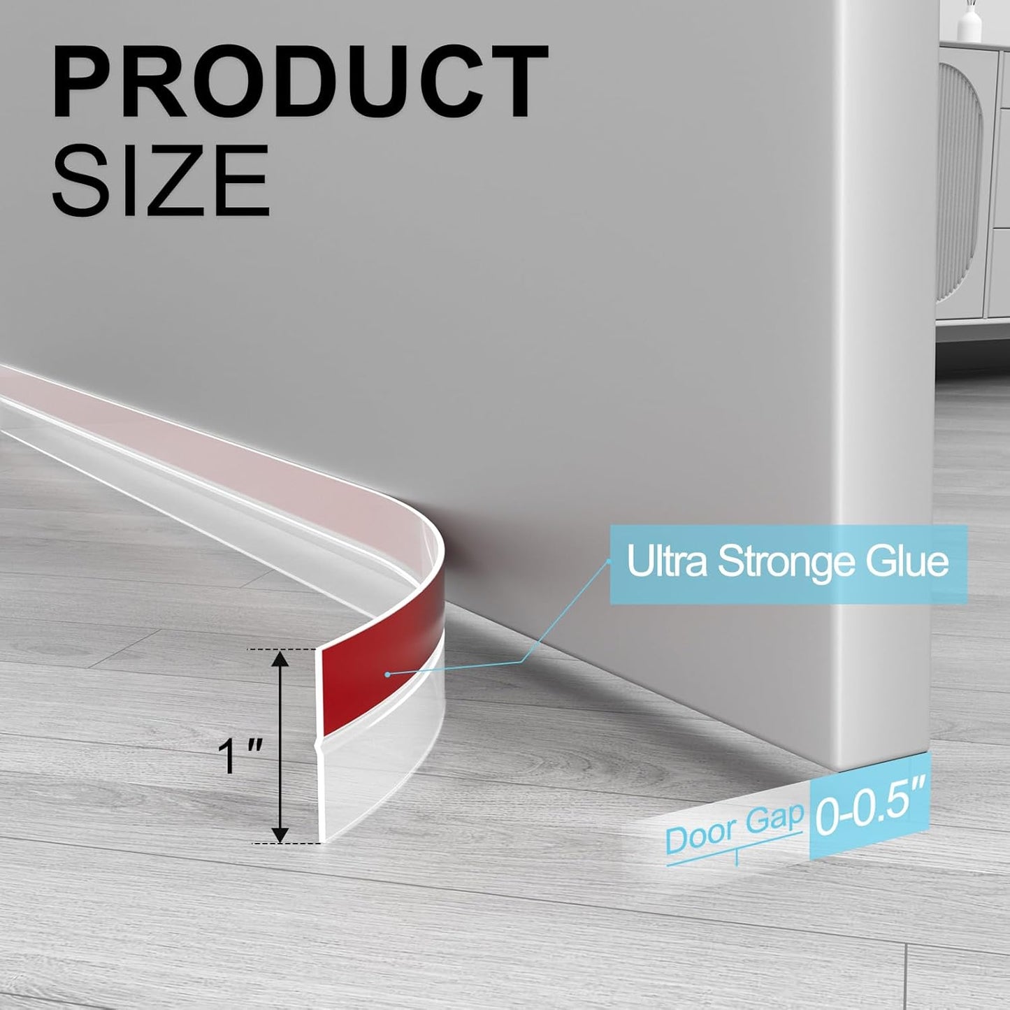 Heavy-Duty 20 ft x 1 in Weather Stripping, Door Draft Stopper Silicone Seal Strip for House and