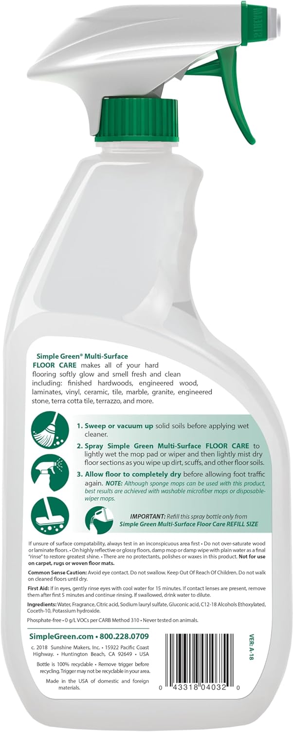 Simple Green Multi-Surface Floor Care - Cleans Hardwood, Vinyl, Laminate, Tile, Concrete and Other