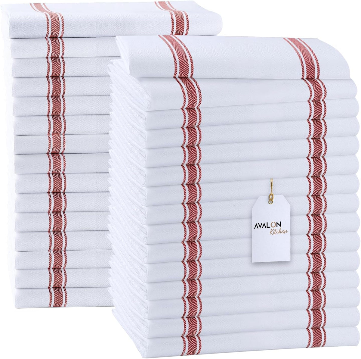 Dish Towels Set (Value Pack of 30) Size 15x25 Inch, 100% Cotton Soft & Absorbent Linen Kitchen