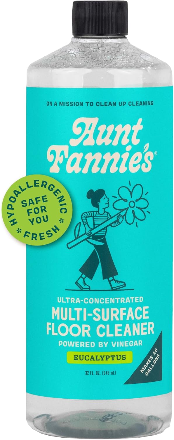Aunt Fannie's Ultra Concentrated Floor Cleaner Vinegar Wash, Multi-Surface Solution For Mopping