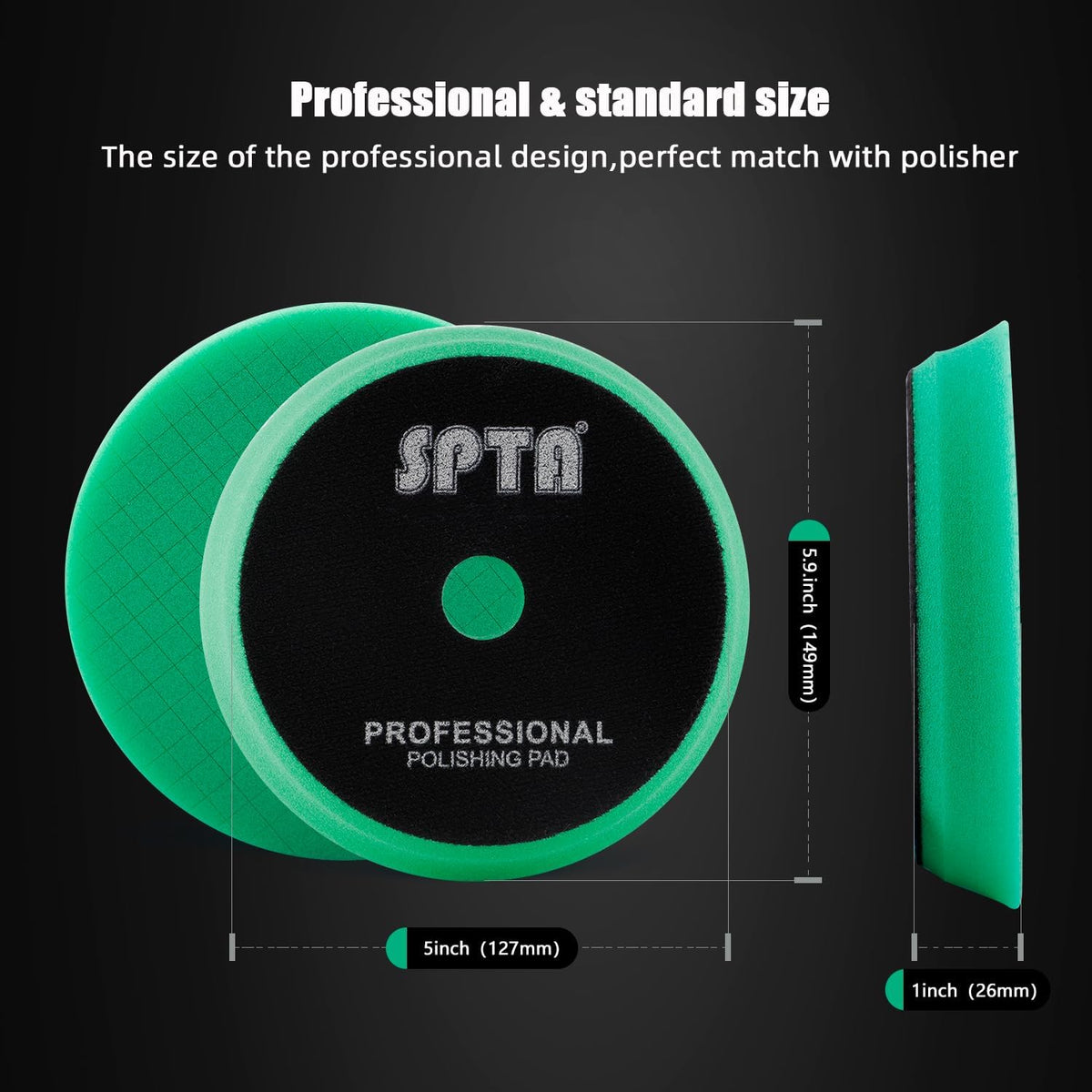 SPTA Polishing Pads, 5Pc 5 Inch 125mm Orbital Buffer Polisher Pads and 1Pc Microfiber Buffing Pads