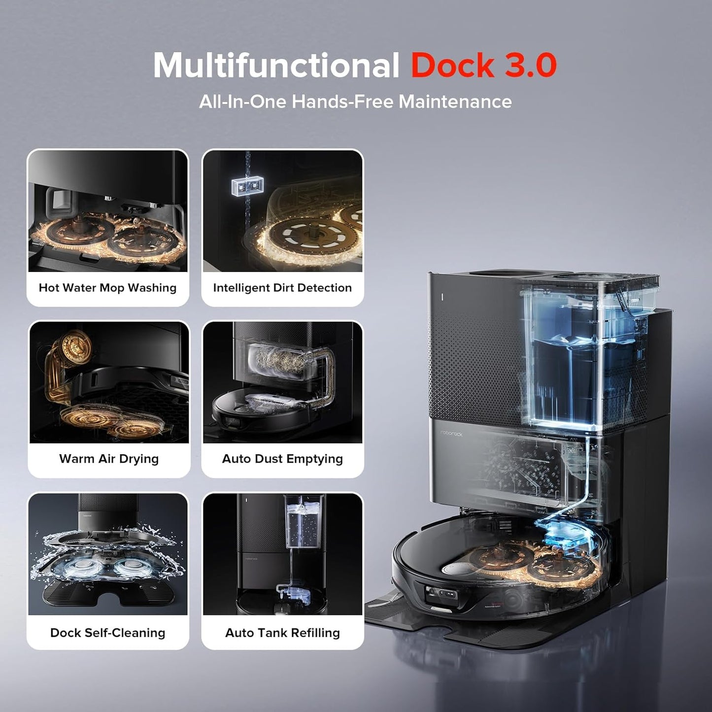 roborock Qrevo Slim Robot Vacuum and Mop Combo, 8.2cm Ultra-Slim, 3D Sensing Tech, Advanced
