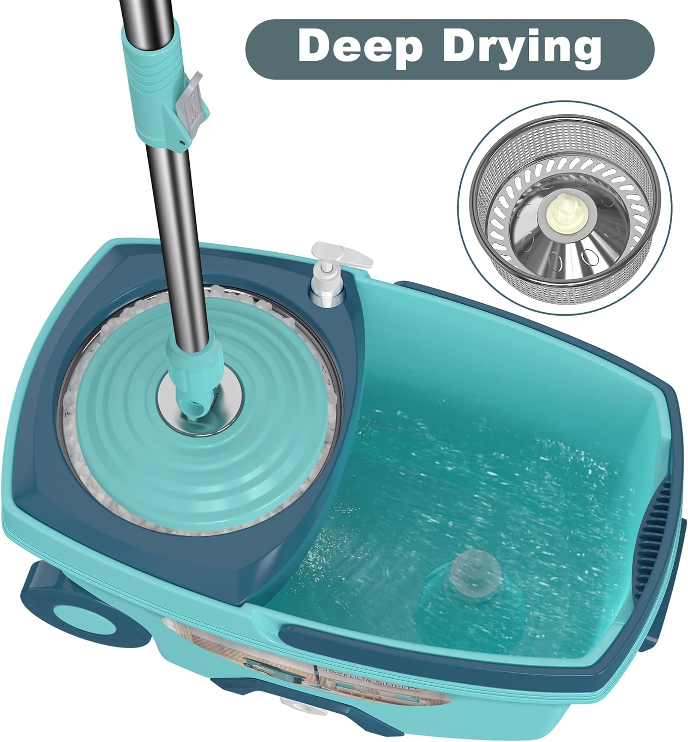 Spin Mop and Bucket System, Mop and Bucket with Wringer Set,Mops for Floor Cleaning,Household