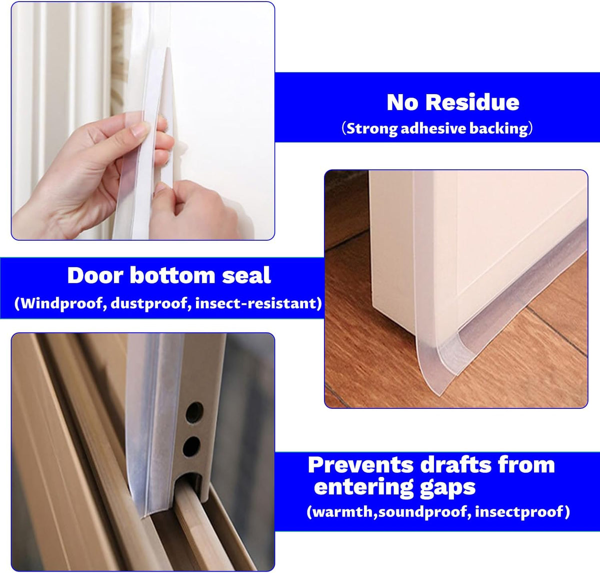 Silicone Weather Stripping Seal Door Tape 16.5 Feet Strip Bottom Draft Insulation Stopper
