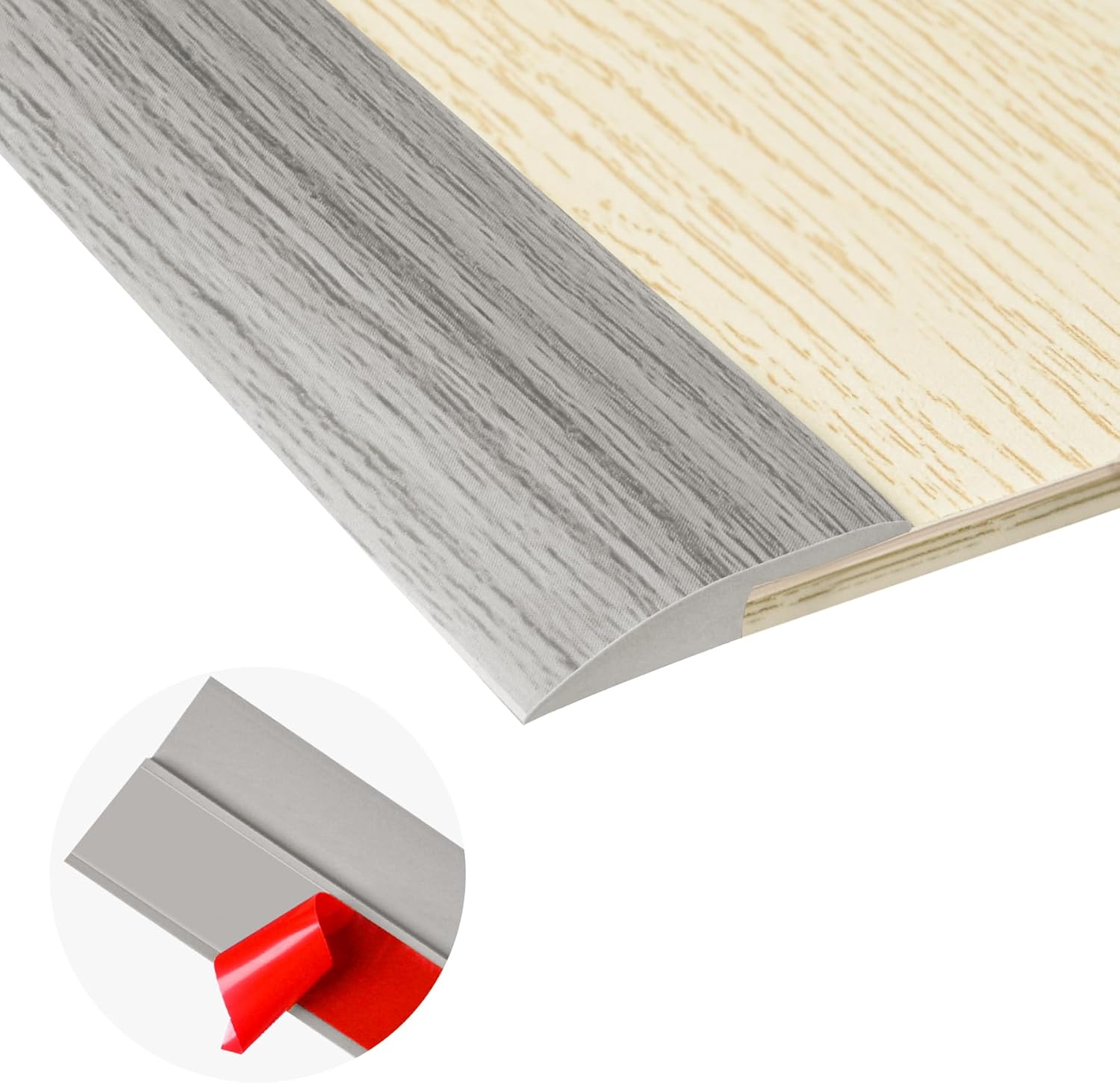 10Ft Carpet Floor Transition Strip, Self Adhesive Floor Edging Trim Strip, PVC Threshold Cover for