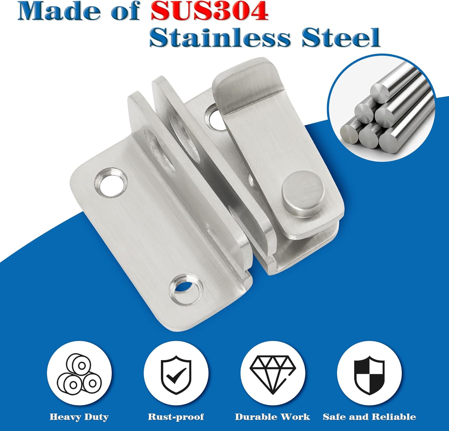 Alise Flip Latch,Gate Latches Slide Bolt Latch Safety Door Lock Catch for Barn Cabinet Pet Cage