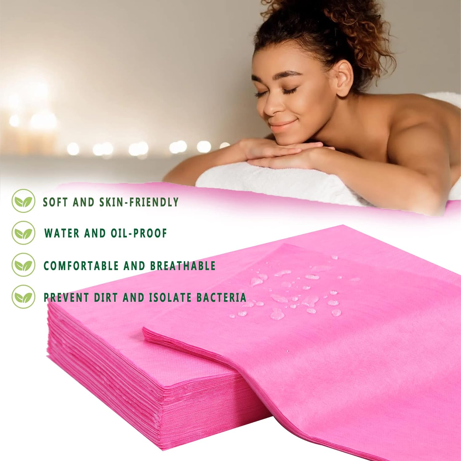 400 Pcs Disposable Bed Sheets 31" x 71" Massage Table Sheets Non Woven Fabric SPA Bed Cover